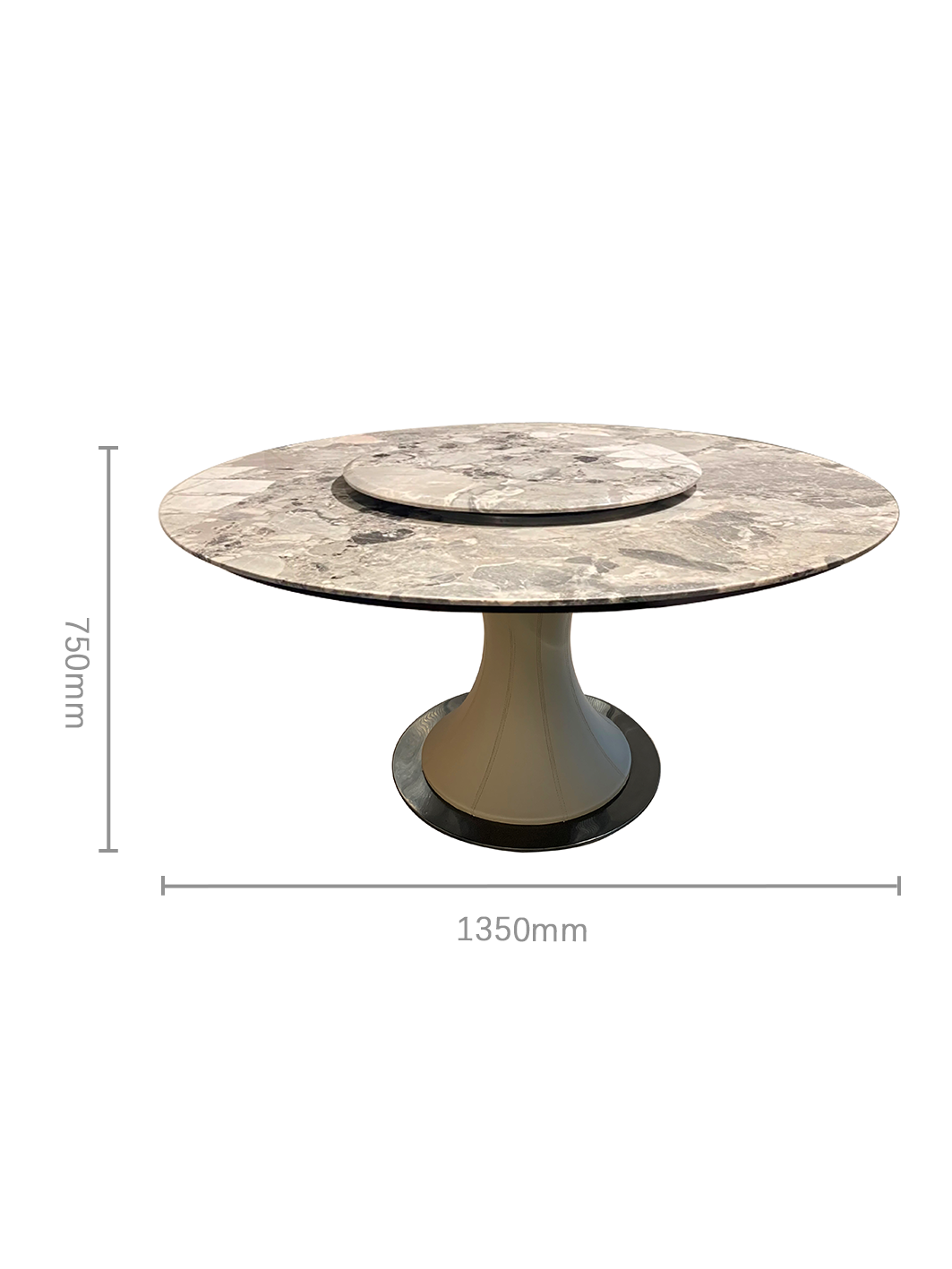 VALEN Marble Dining Table with Lazy Susan