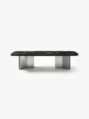 NERO Marquina Marble Dining Table with Titanium Legs