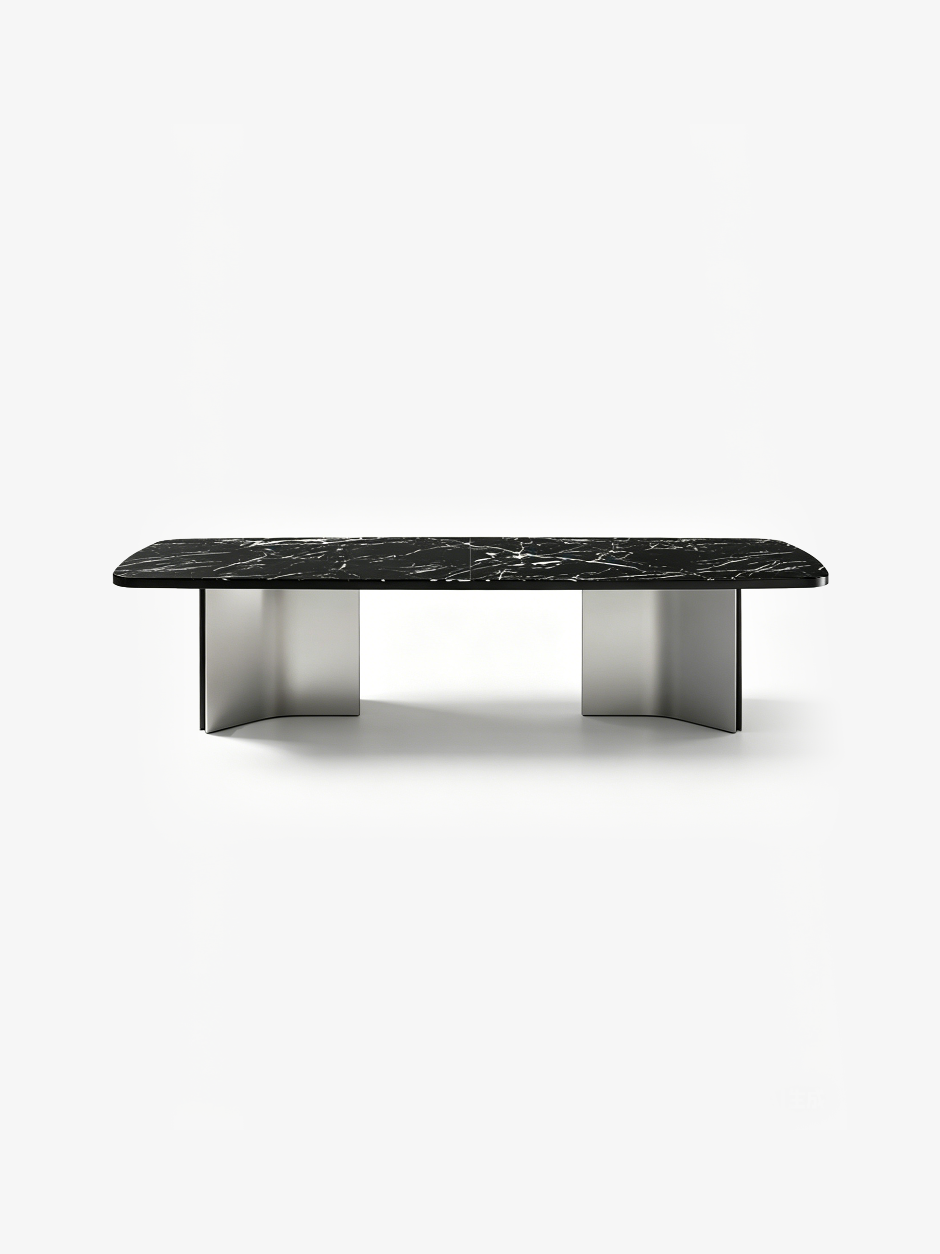 NERO Marquina Marble Dining Table with Titanium Legs