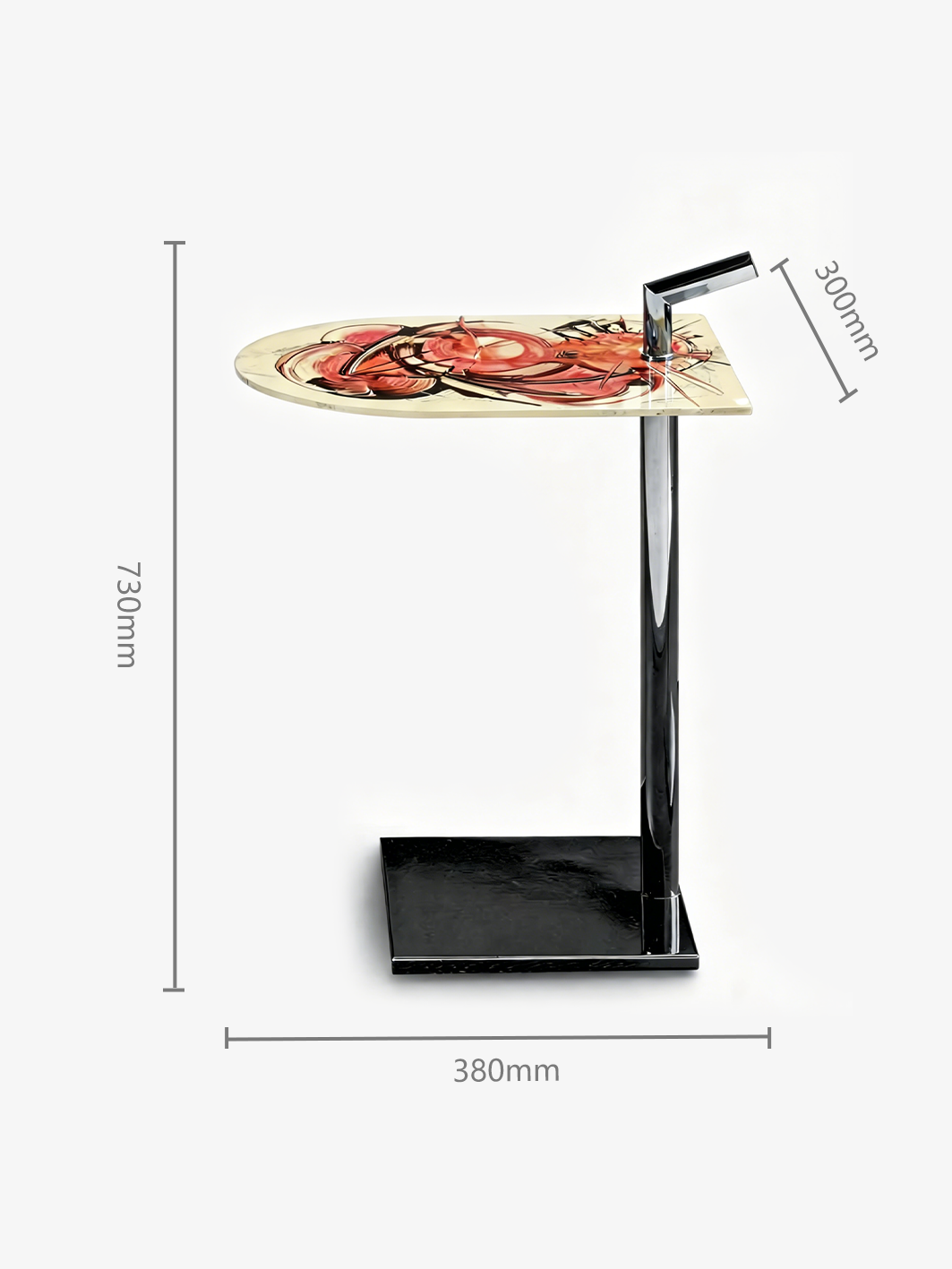 ARTE Artistic Stone & Black Titanium Side Table