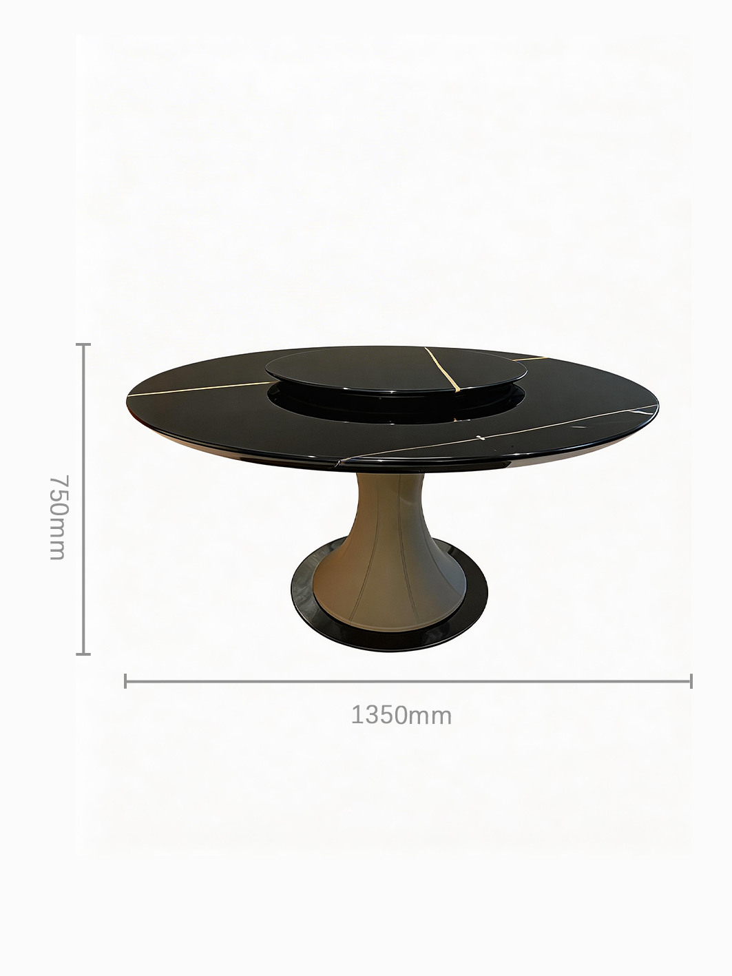 VALEN Marble Dining Table with Lazy Susan