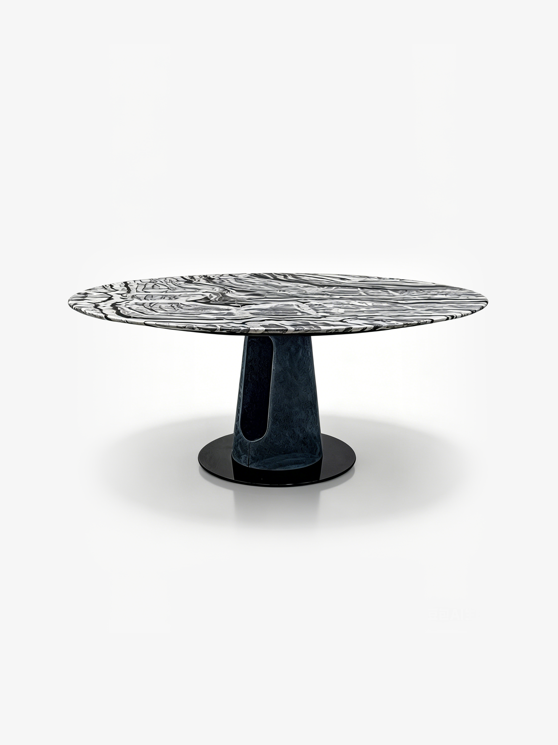 CAPRI Capra Grey Marble Round Dining Table