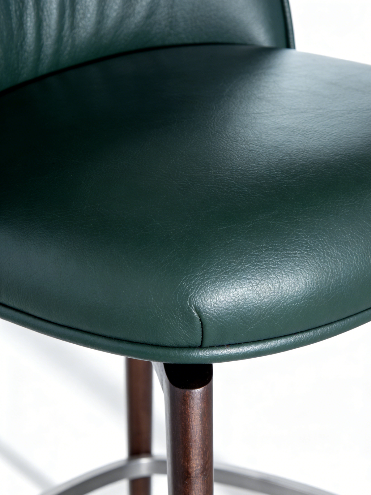 LUCAN Leather & Ash Wood Bar Stool