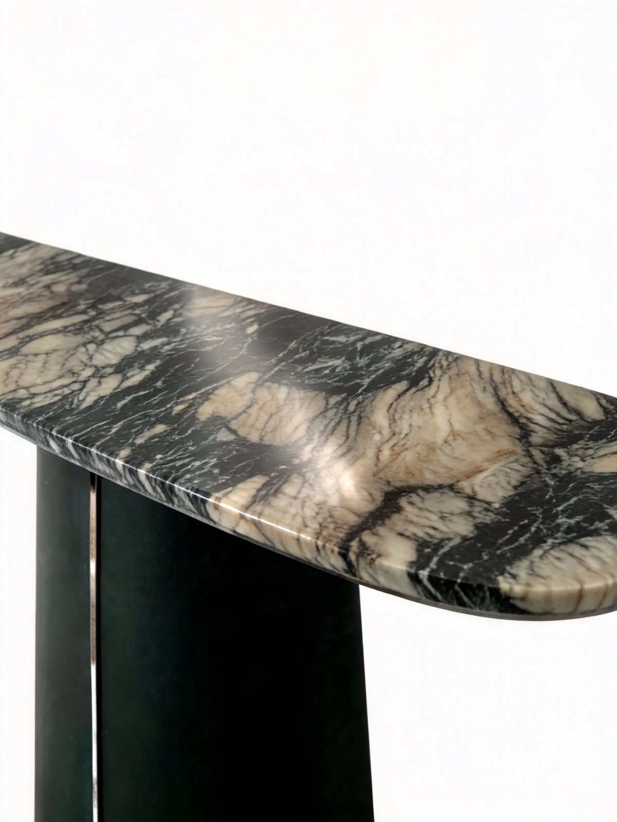 VERO Picasso Marble & Saddle Leather Console Table
