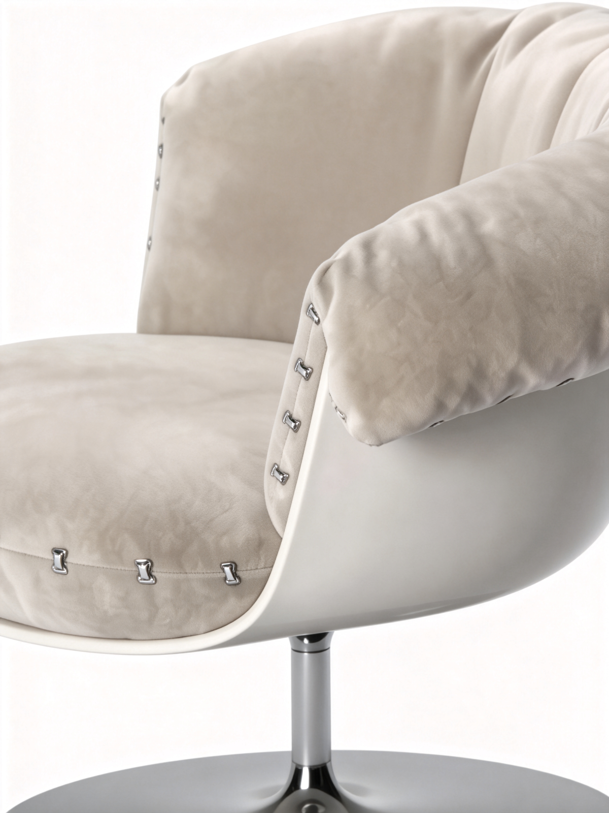 LUNE Upholstered Swivel Accent Chair