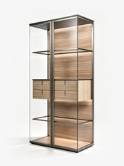 AETHER Tinted Glass & Gentleman Grey Steel Display Cabinet