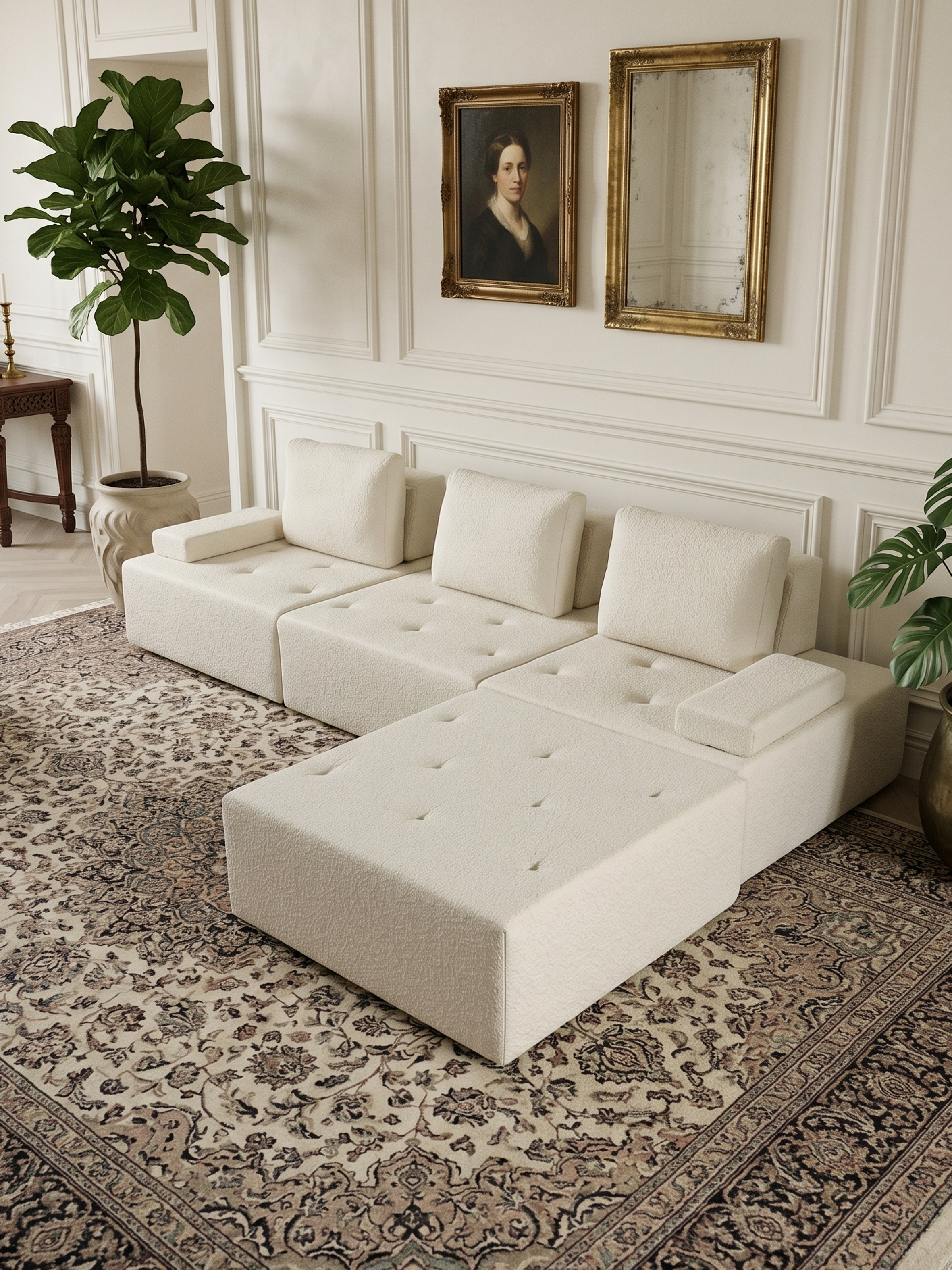 CLOUD 4-Seater Self-Expanding Sofa & Ottoman Set