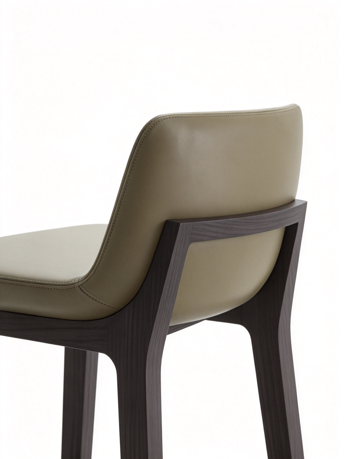 BRUNO Leather & Ash Wood Bar Stool