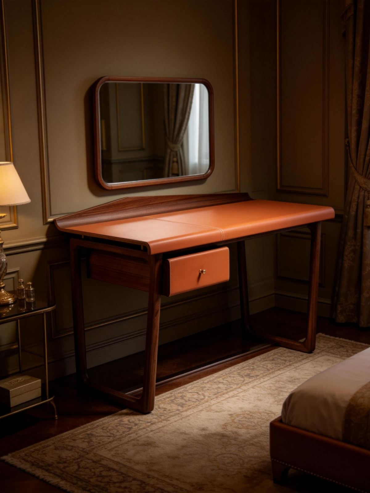 SIENA Saddle Leather Writing Desk & Dressing Table