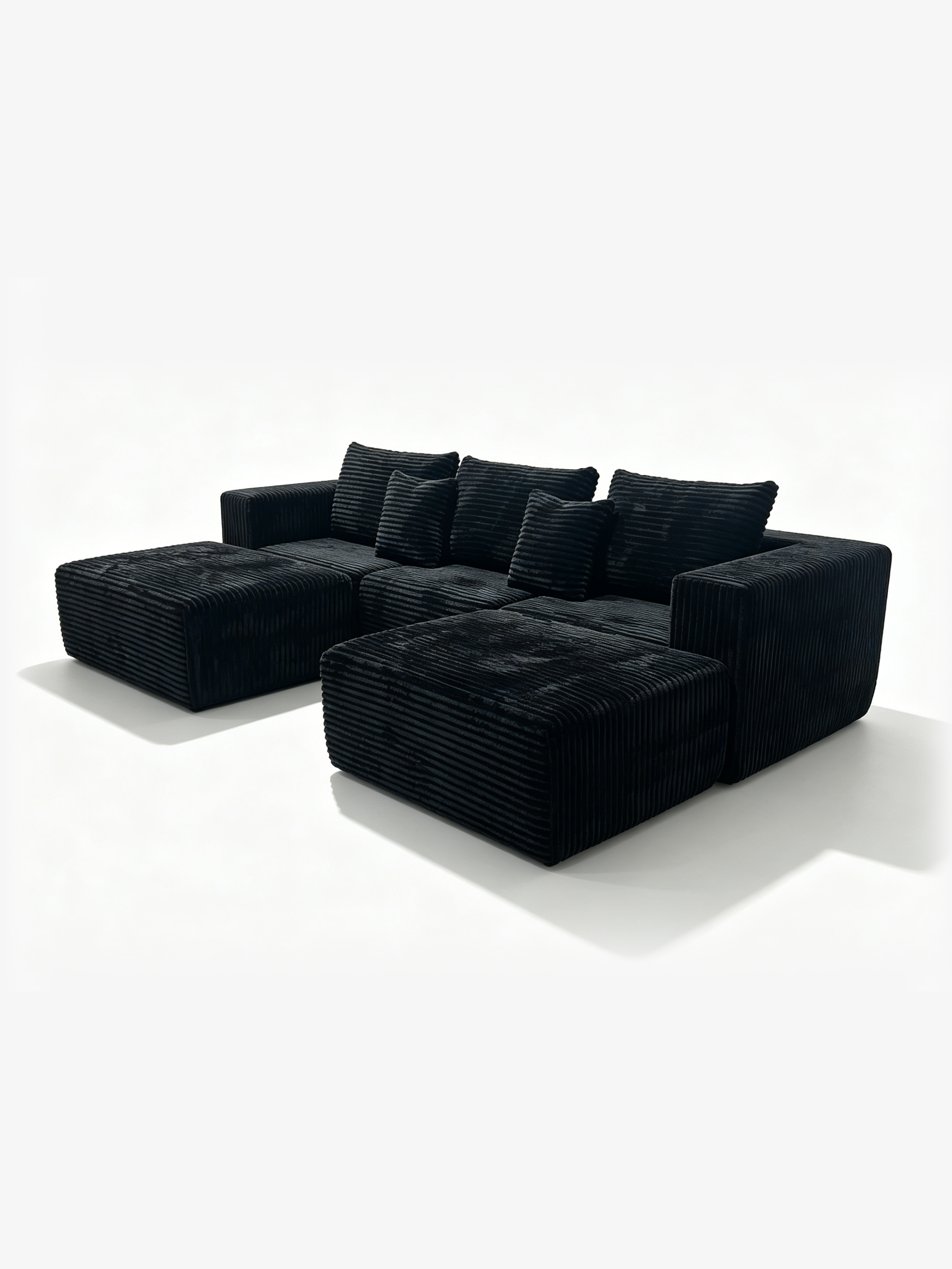 Nest 意式当代丝绒U型沙发