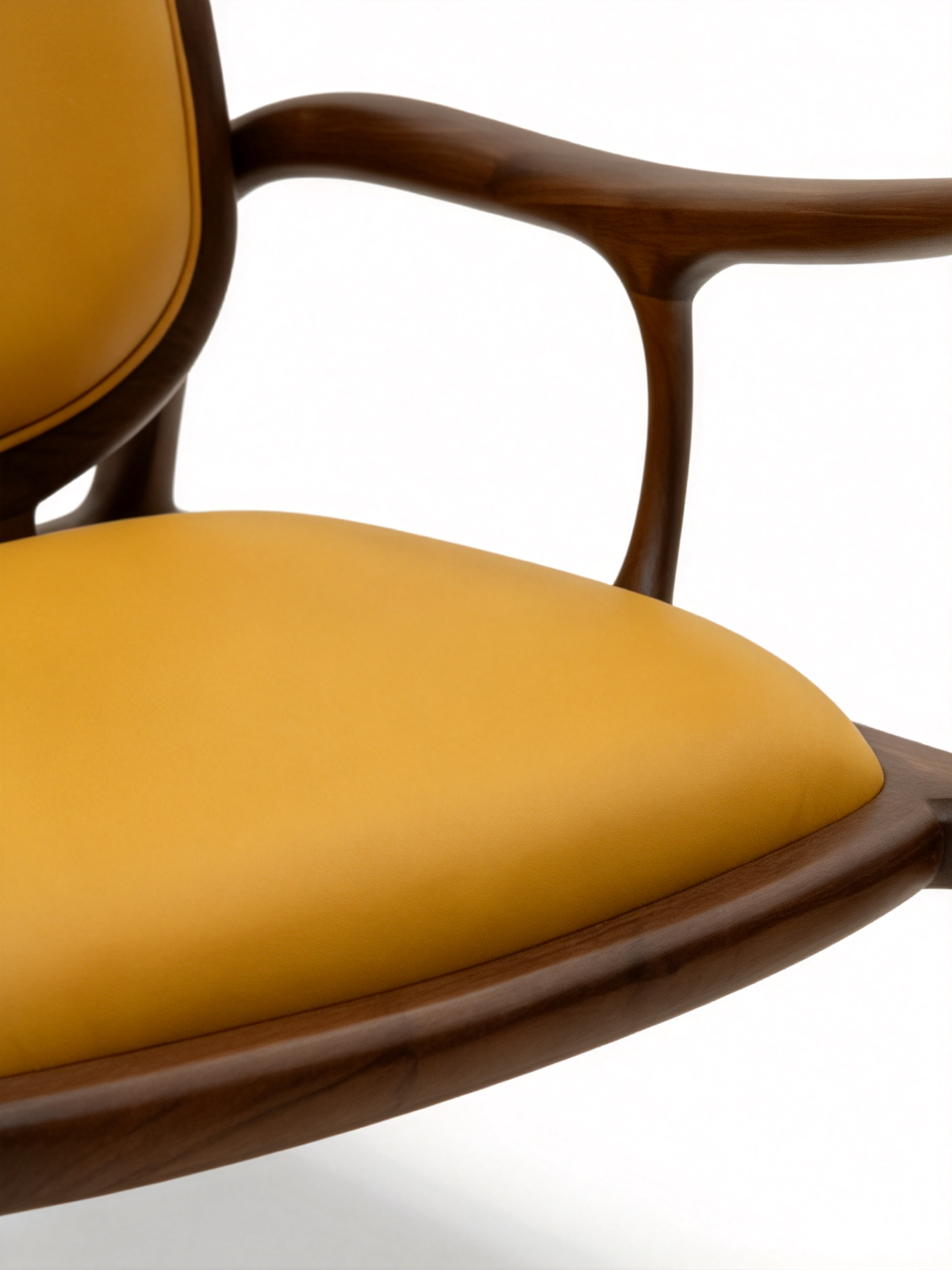 HARLOW Black Walnut & Leather Lounge Chair