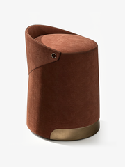 CIRCA Saddle Leather & Suede Fabric Dressing Stool