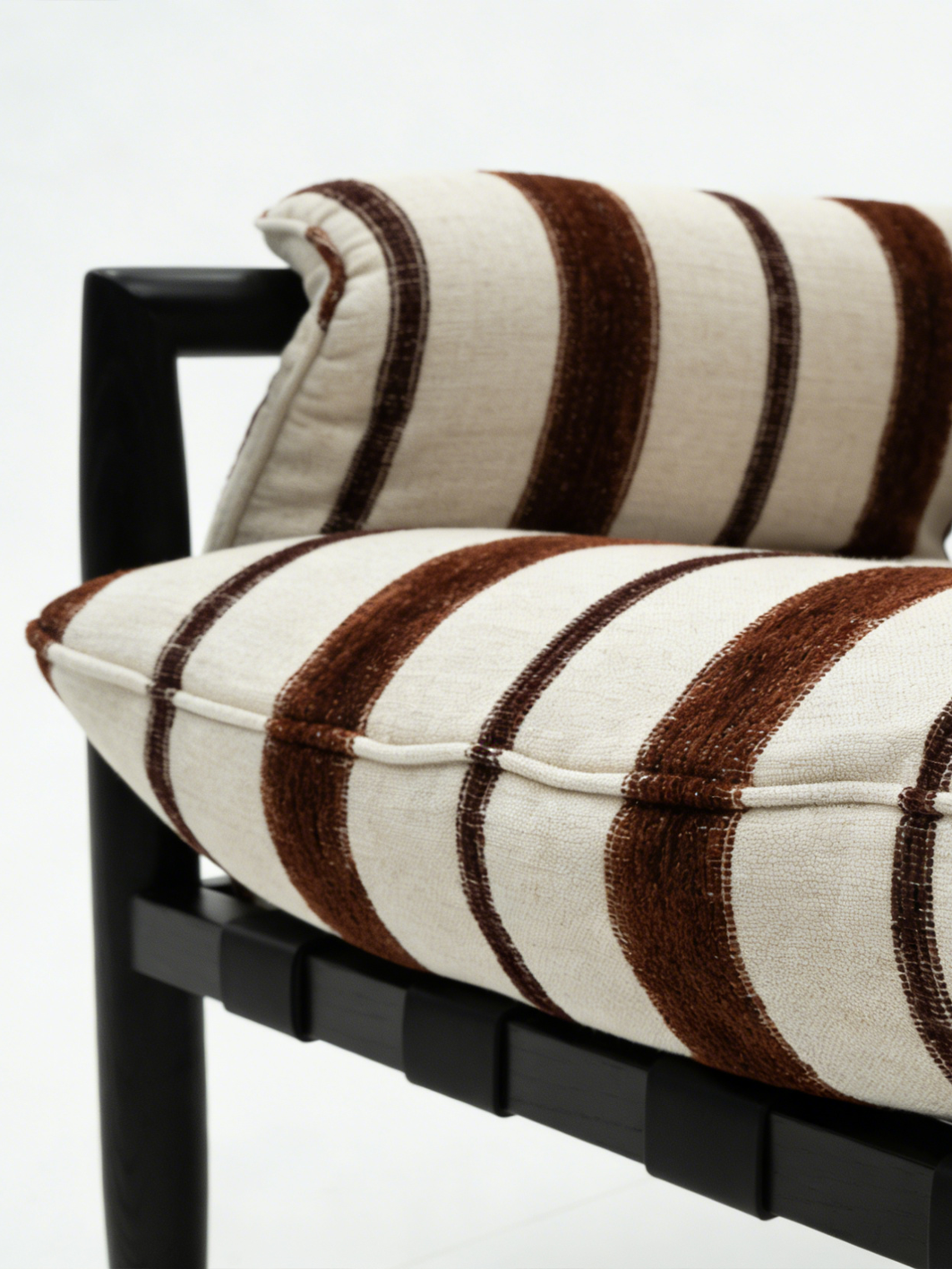 FAUVE Striped Fabric Accent Chair