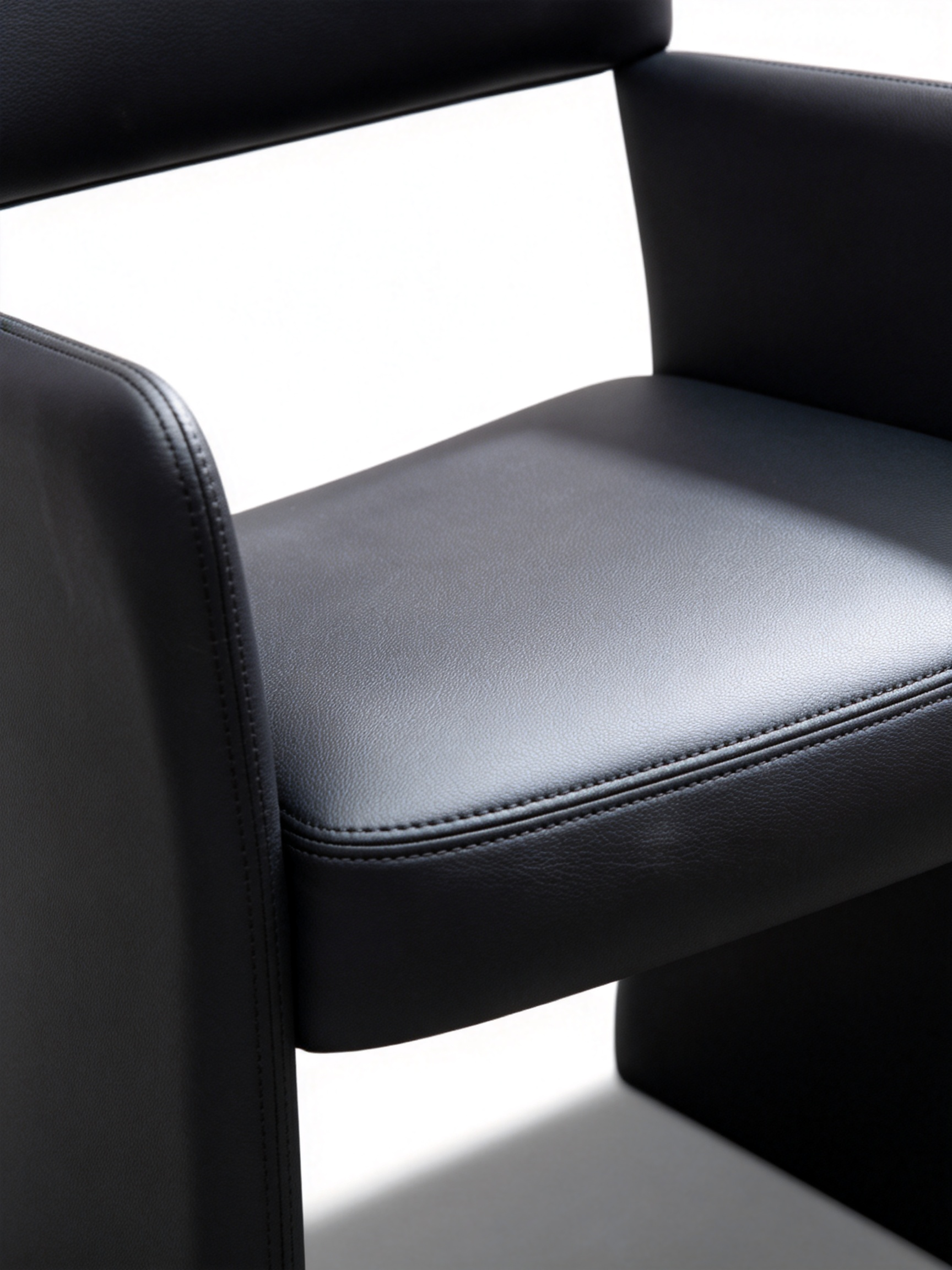 NORDEN Black Vegan Leather Dining Armchair