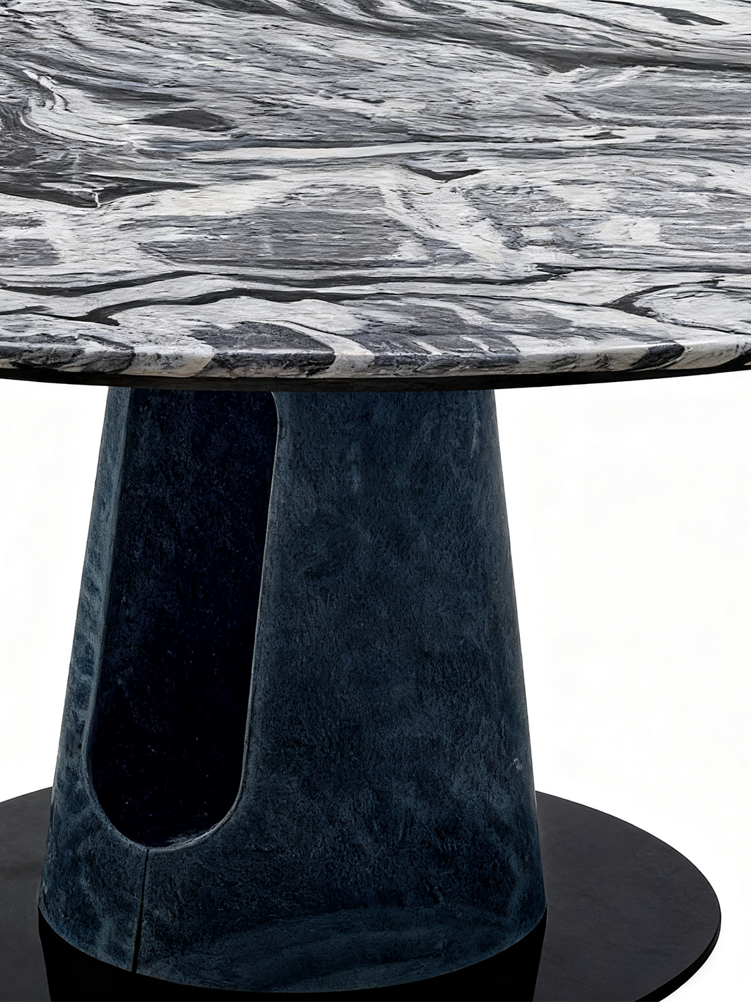 CAPRI Capra Grey Marble Round Dining Table