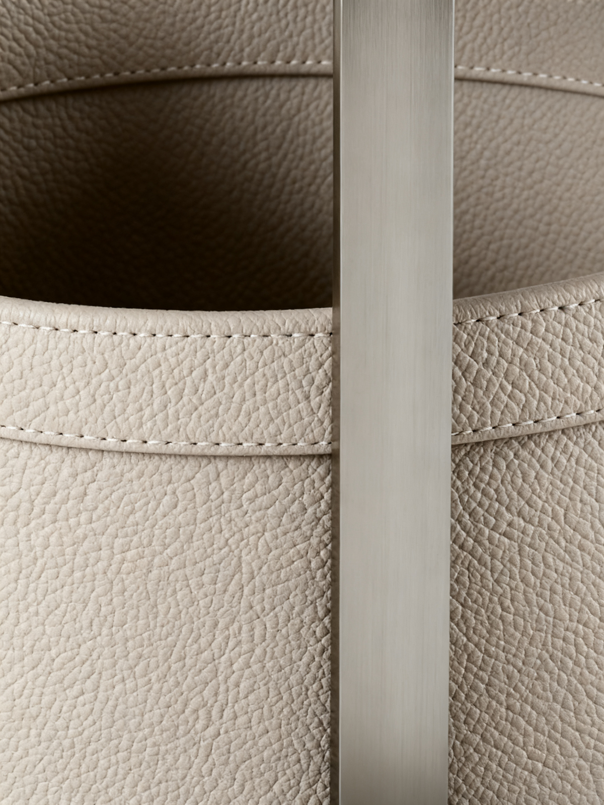 PICASSO Saddle Leather Side Table with Marble Top