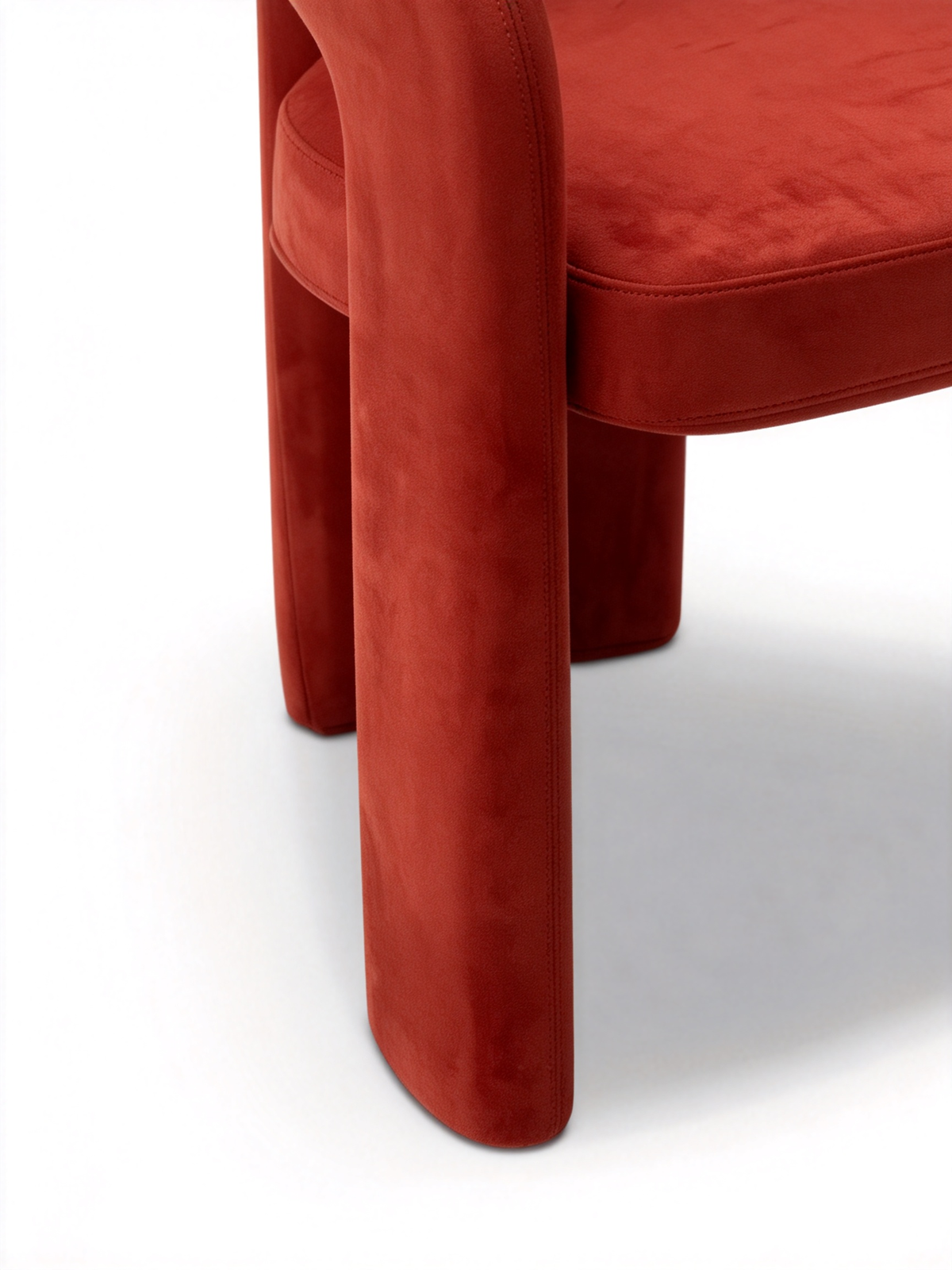 ARCH Terracotta Sculpted Fabric Accent Chair