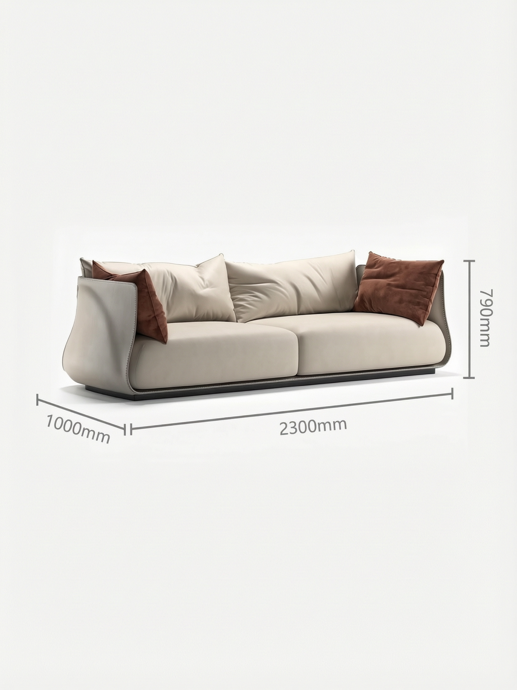 VELLUM Saddle Leather & Feather-Filled Sofa