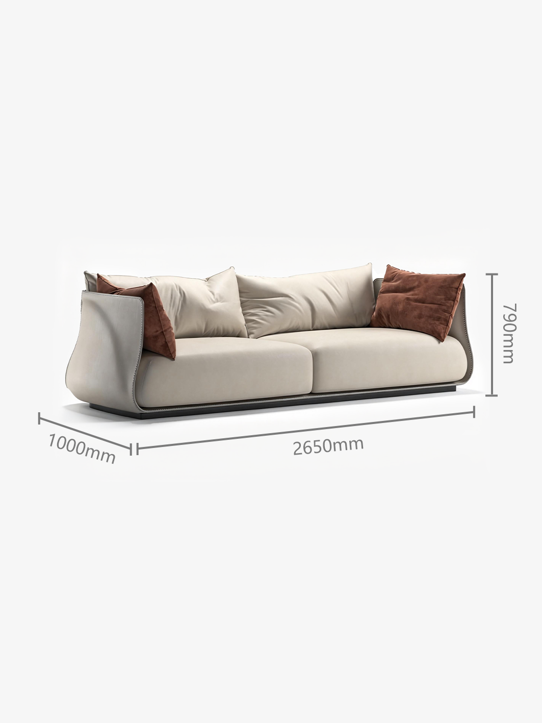 VELLUM Saddle Leather & Feather-Filled Sofa