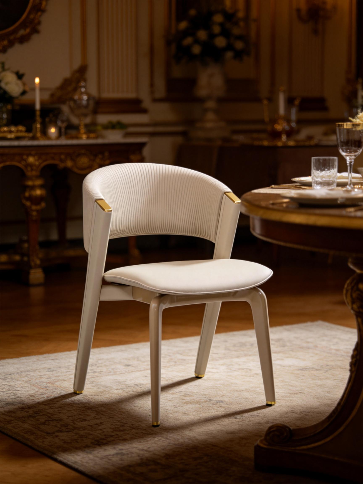 AURELIA Ribbed Saddle Leather Dining Chair