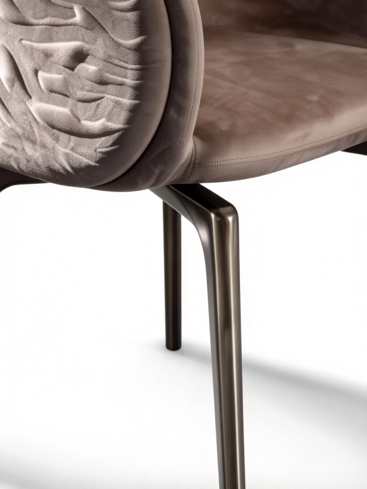 ORVIA Pleated Leather Dining Chair
