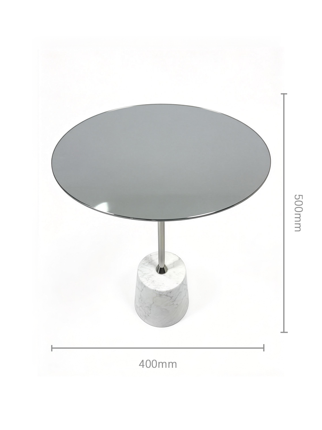 ELIO Grey Glass & Marble Side Table