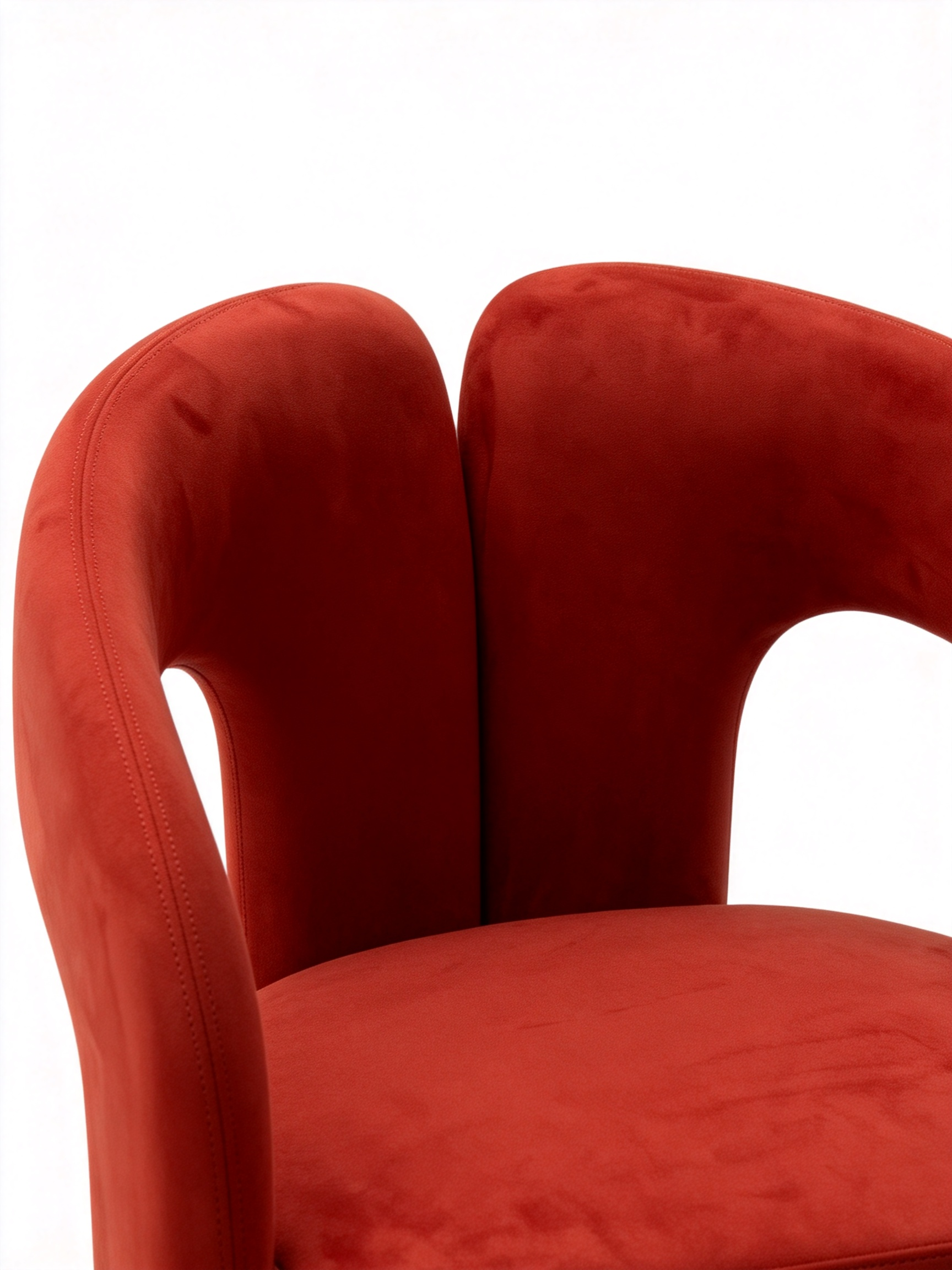 ARCH Terracotta Sculpted Fabric Accent Chair