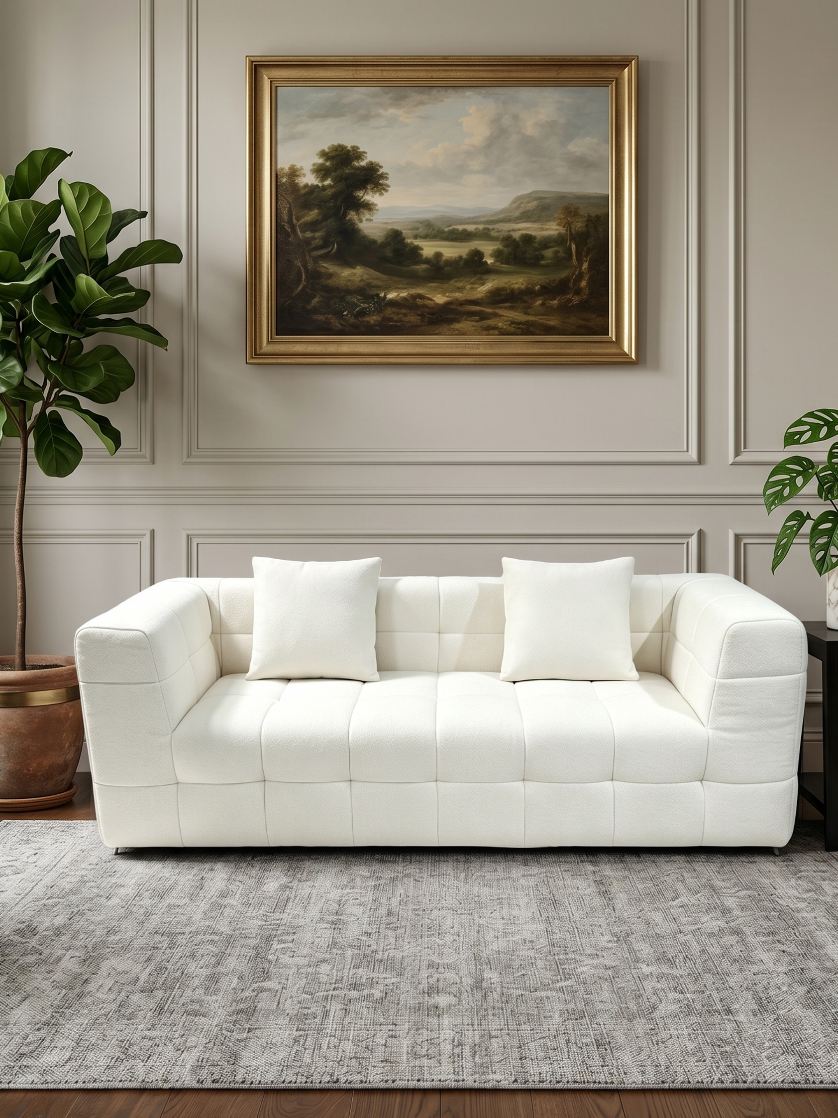 BLOC 3-Seater Self-Expanding Velvet Sofa