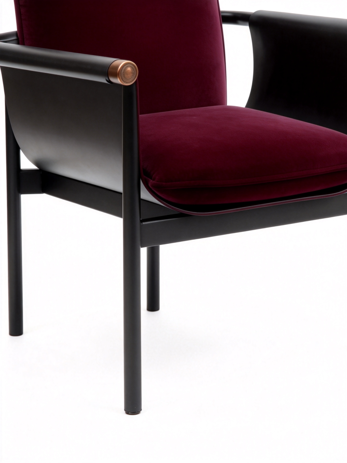 MERLOT Velvet & Saddle Leather Dining Chair
