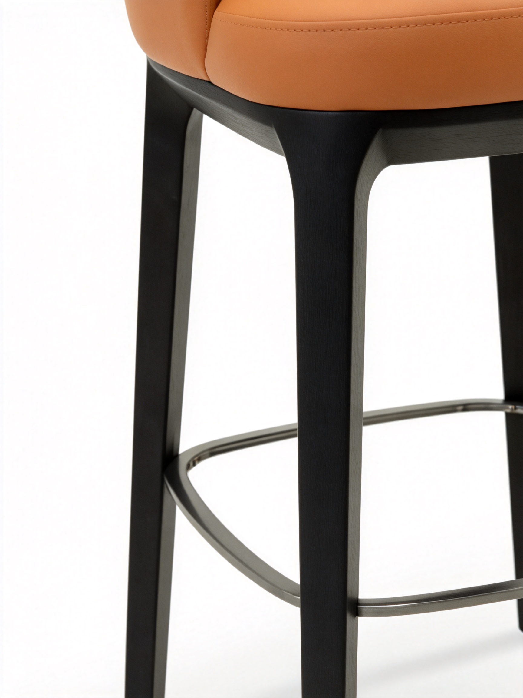 BARREL Orange Vegan Leather Bar Stool