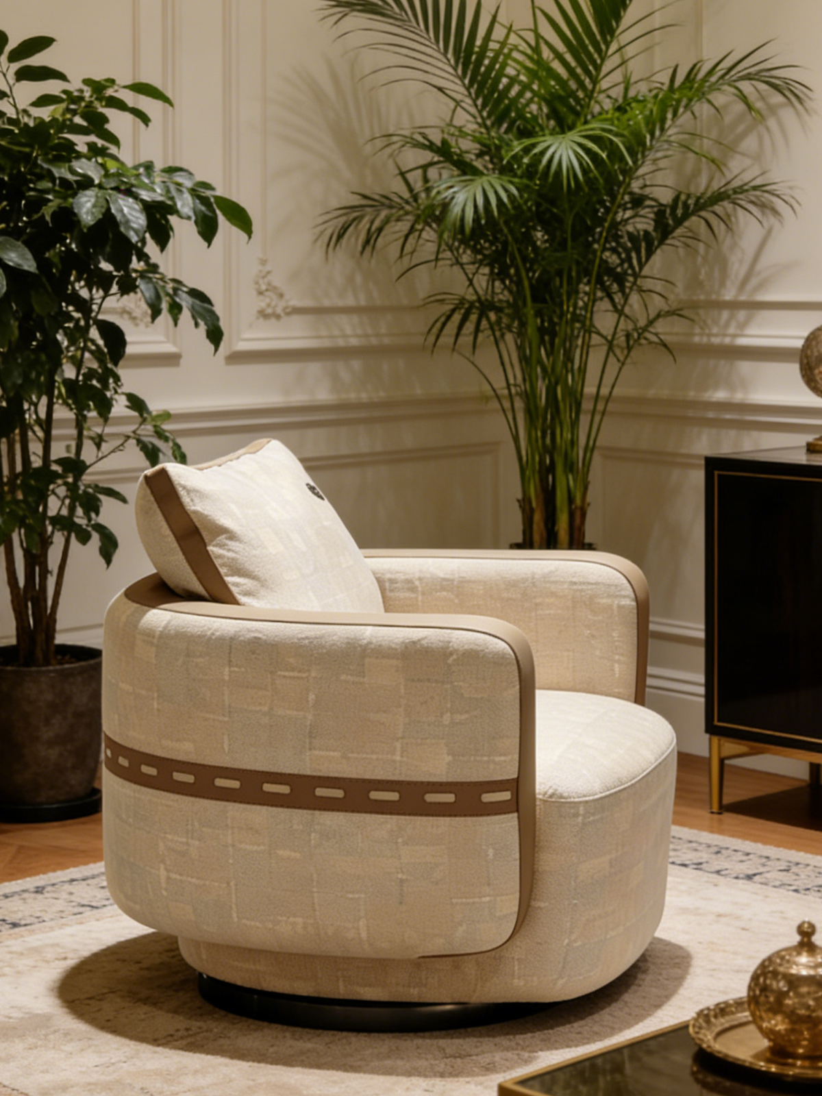 MILO Swivel Fabric Lounge Chair