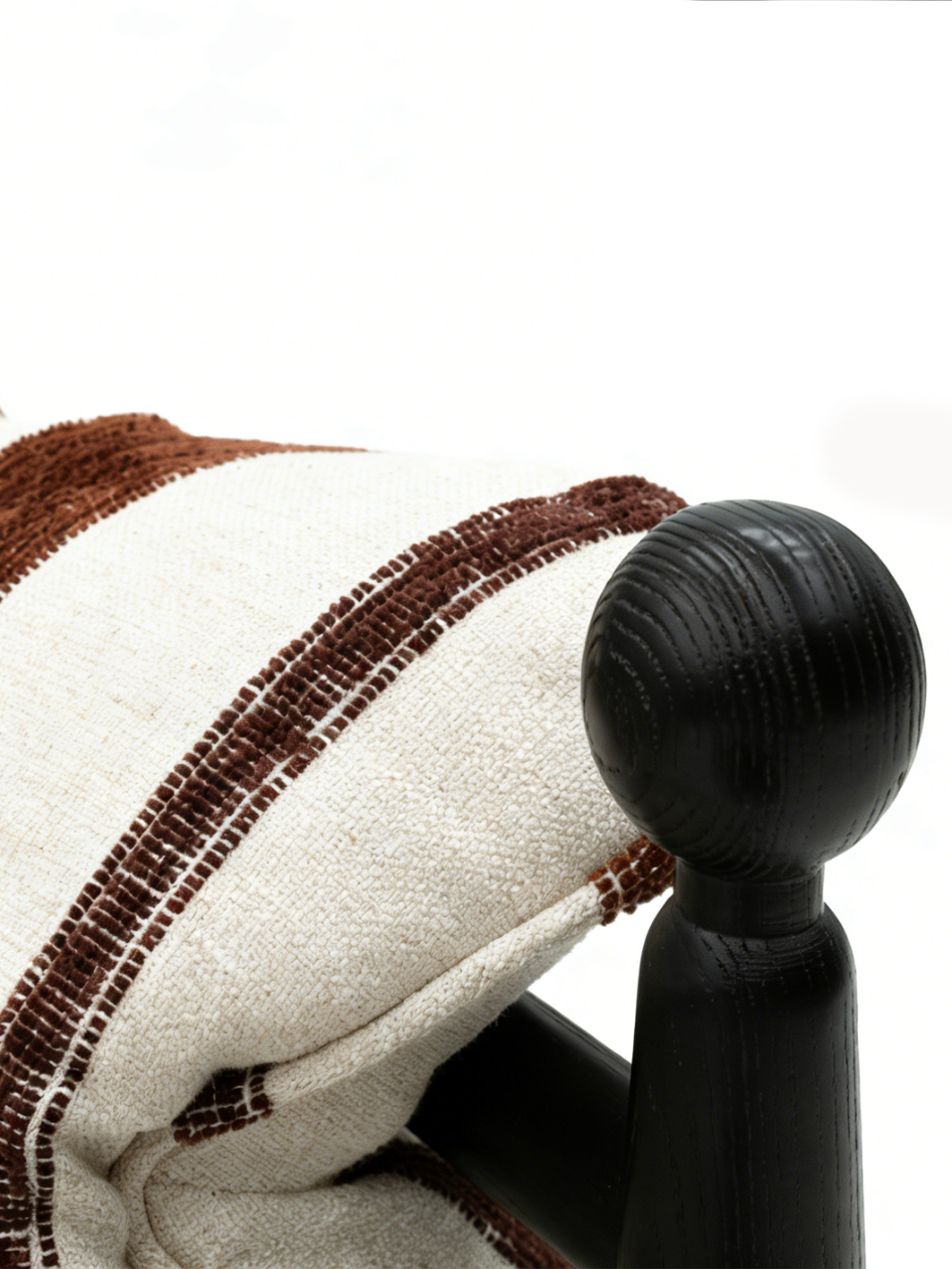 FAUVE Striped Fabric Accent Chair