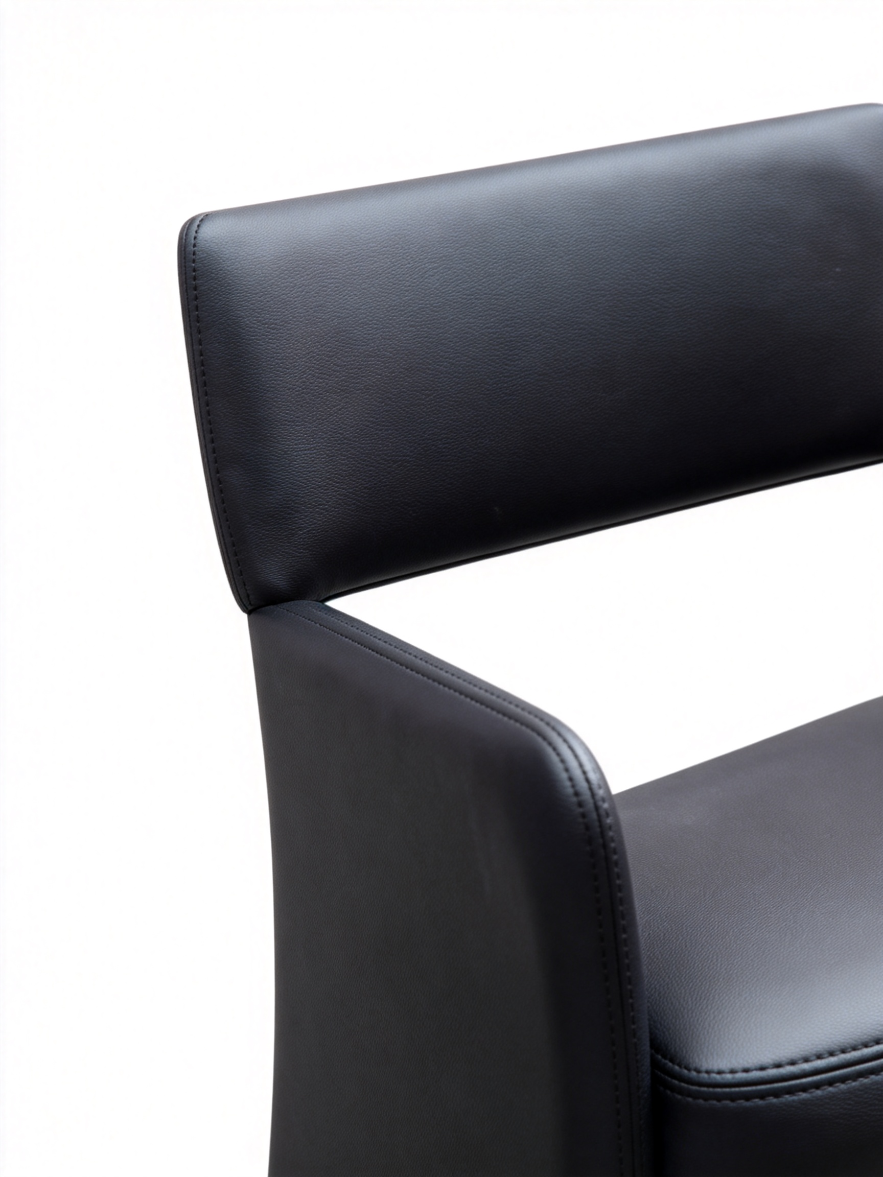 NORDEN Black Vegan Leather Dining Armchair