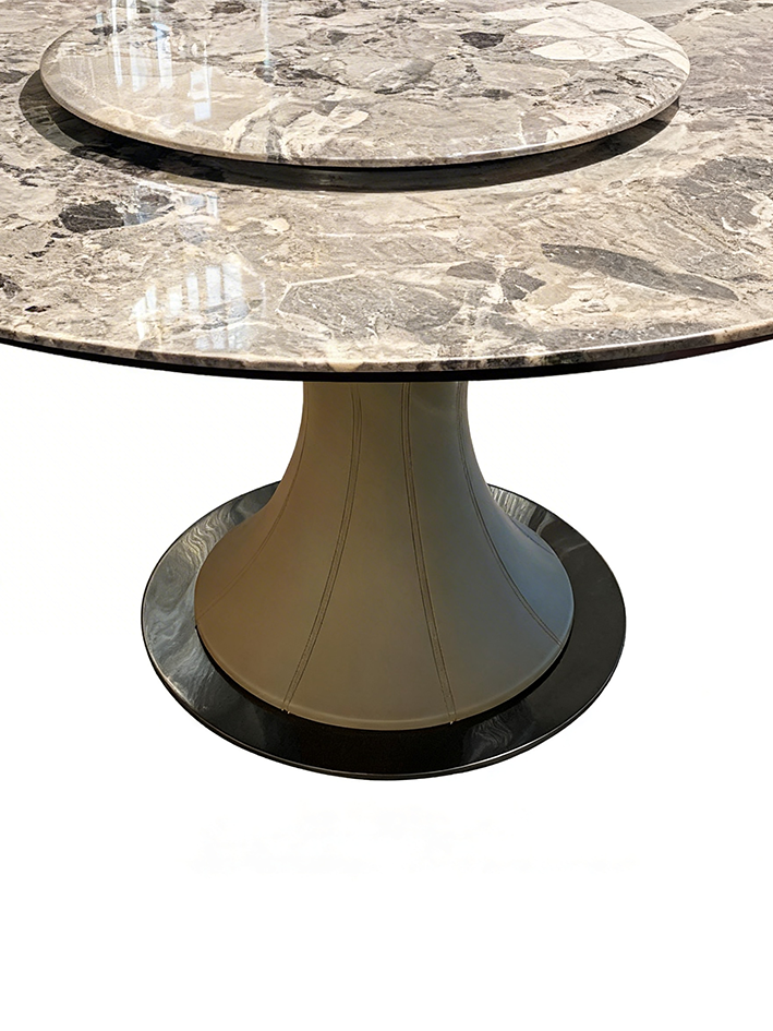VALEN Marble Dining Table with Lazy Susan