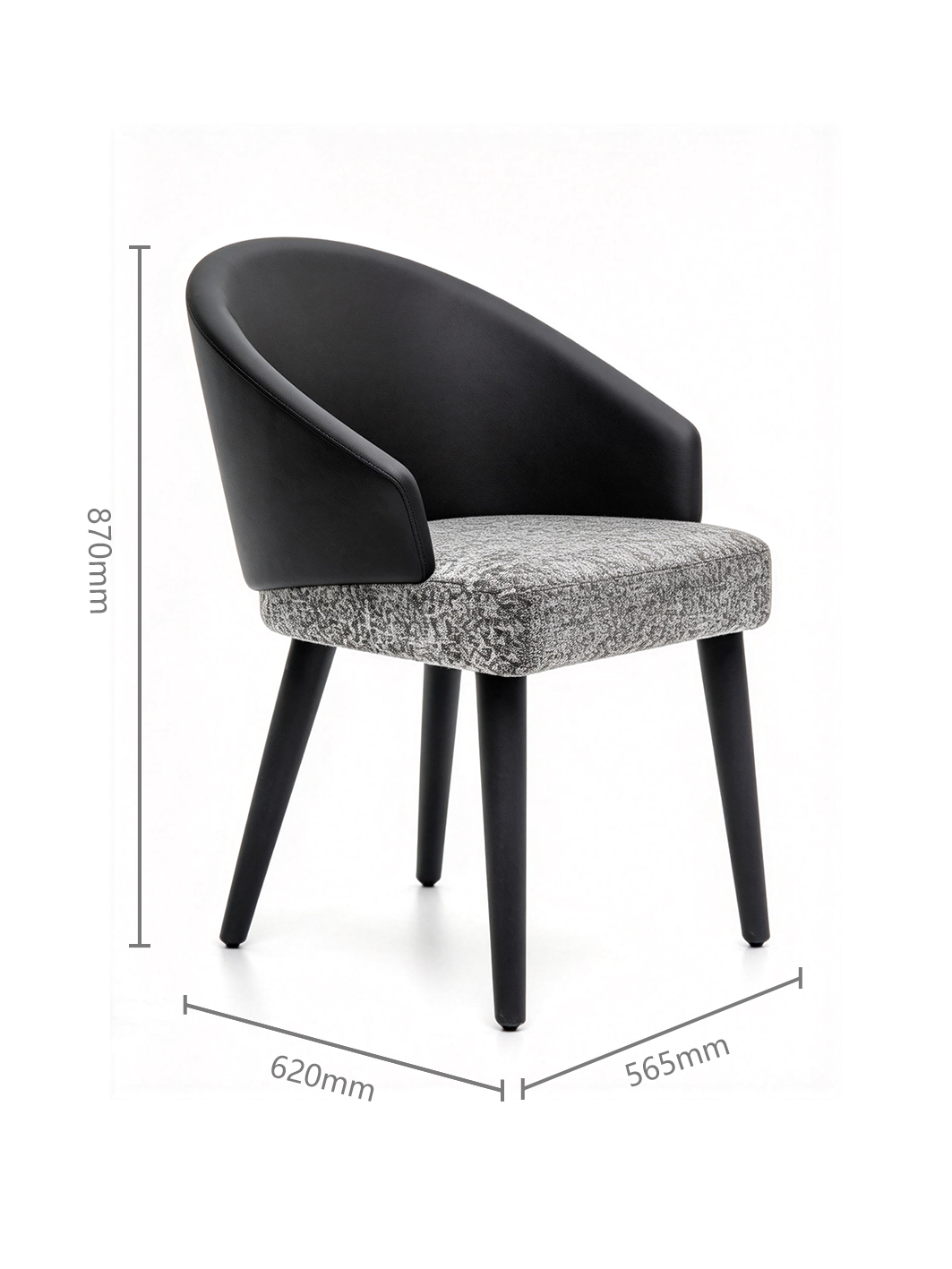 VEX Smoked Ash Upholstered Dining Chair