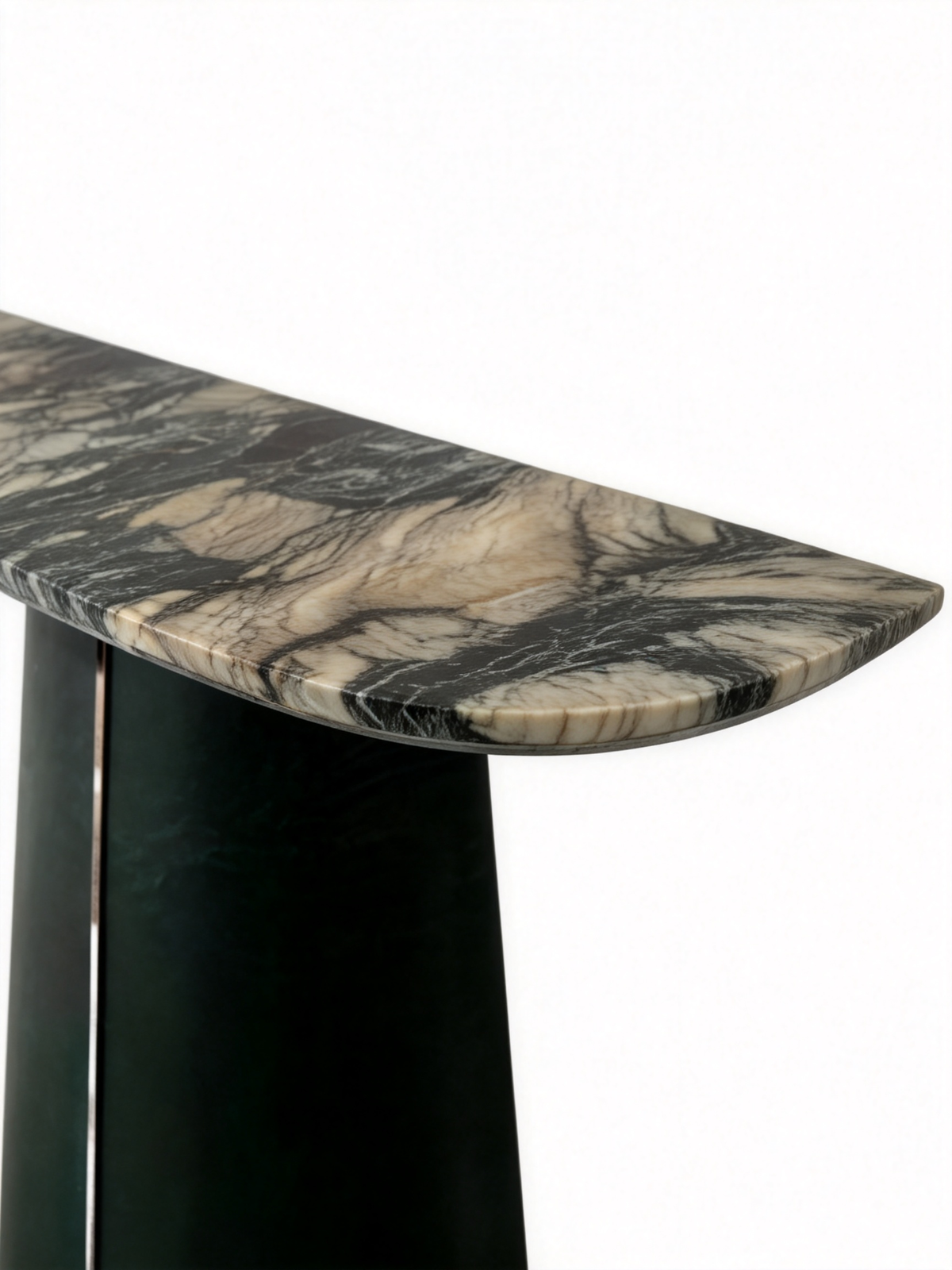 VERO Picasso Marble & Saddle Leather Console Table