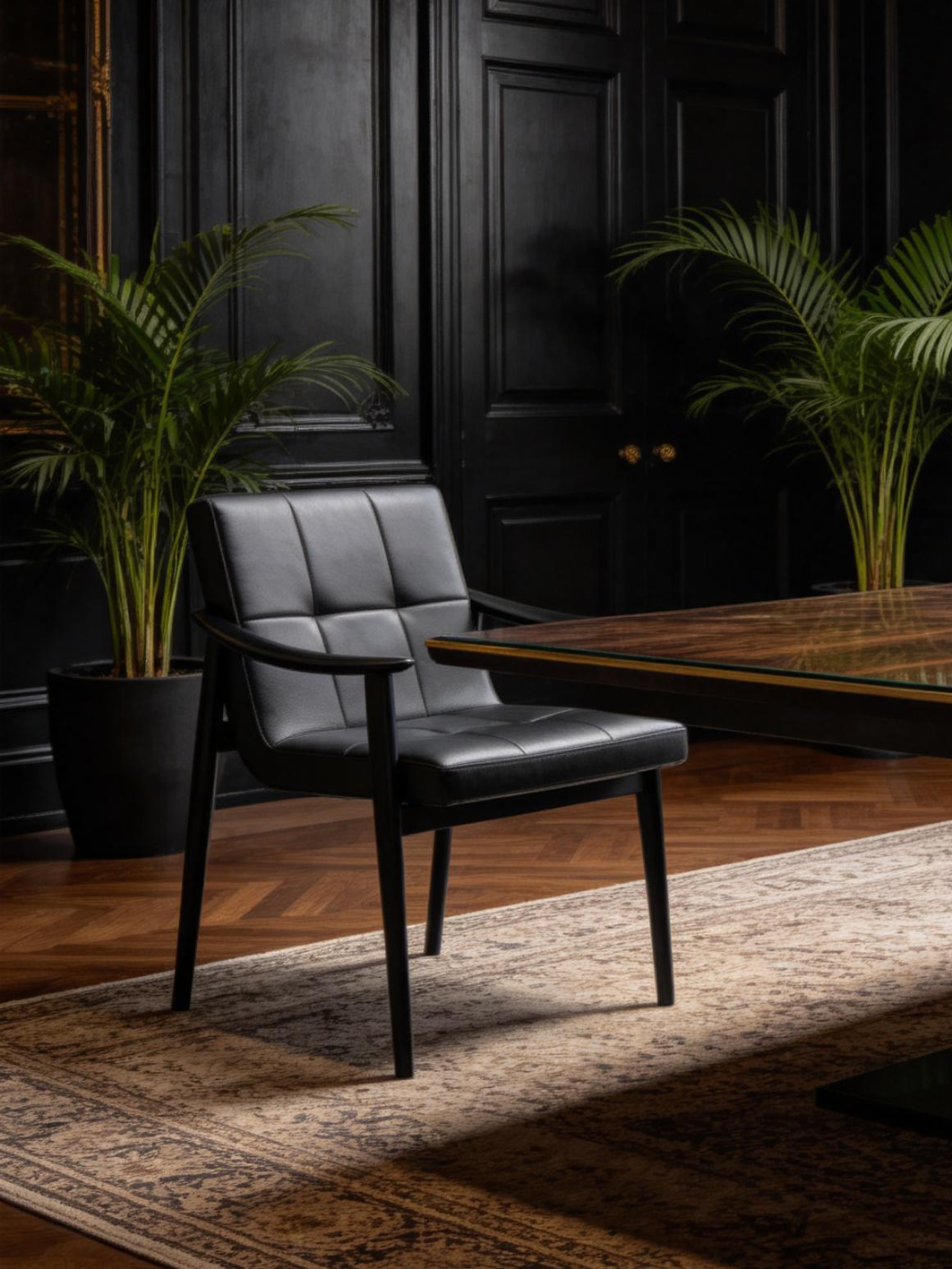 ALDER Leather & Ash Wood Dining Chair