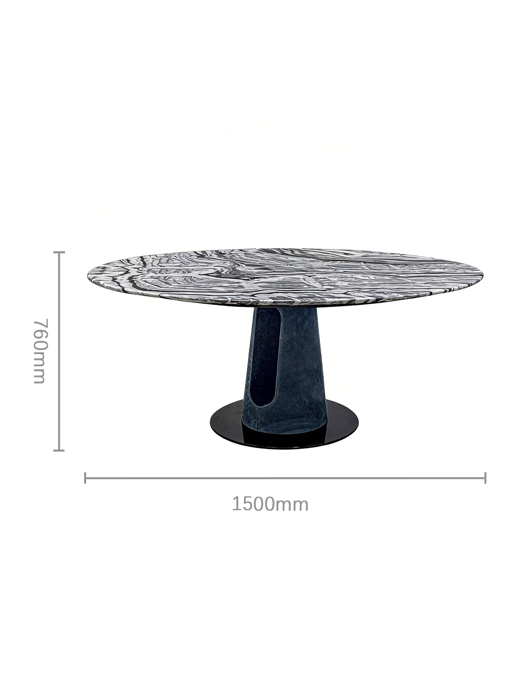 CAPRI Capra Grey Marble Round Dining Table