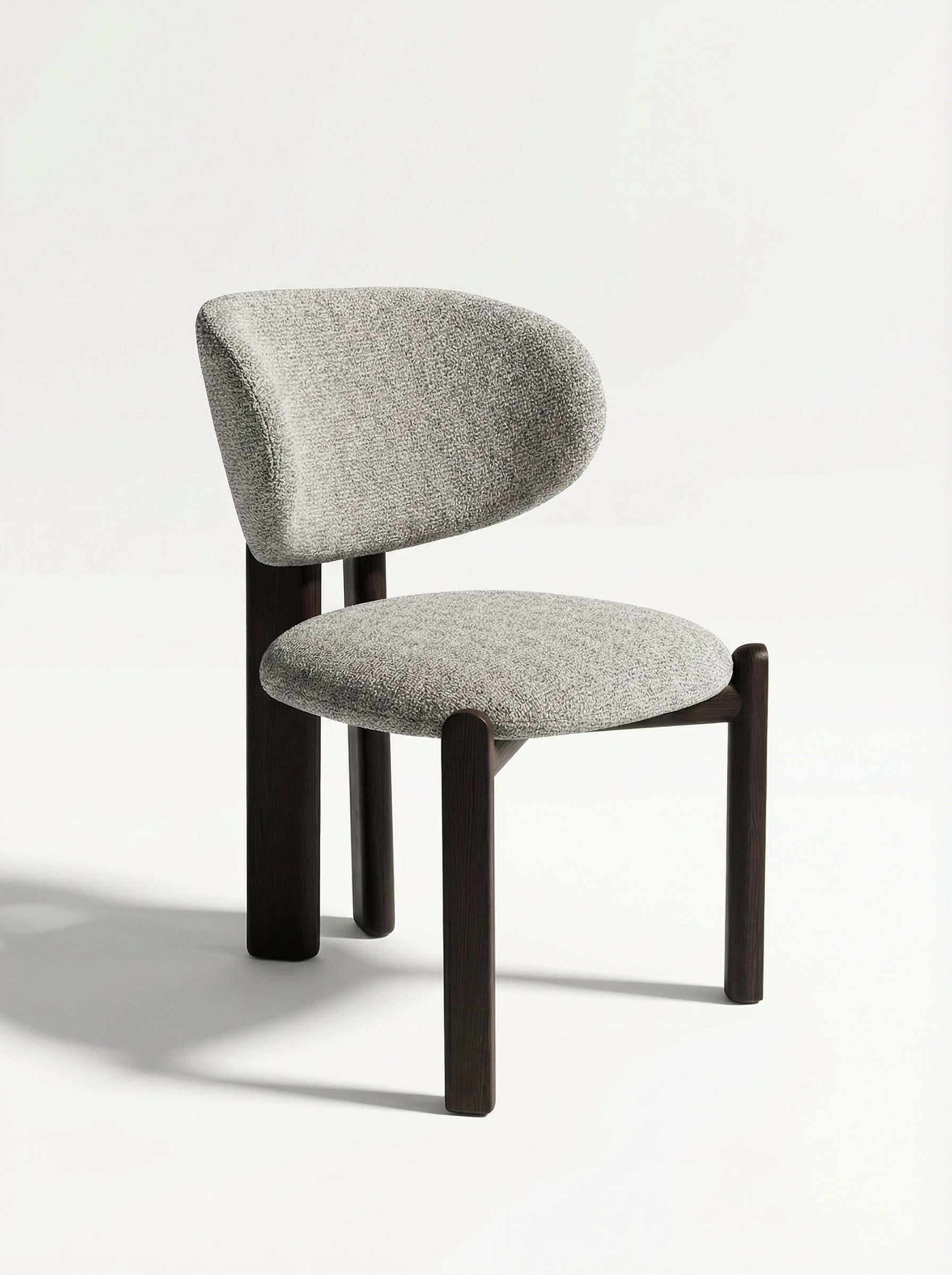 GIMMA Designer Sculptural Ash Wood Upholstered Dining Chair