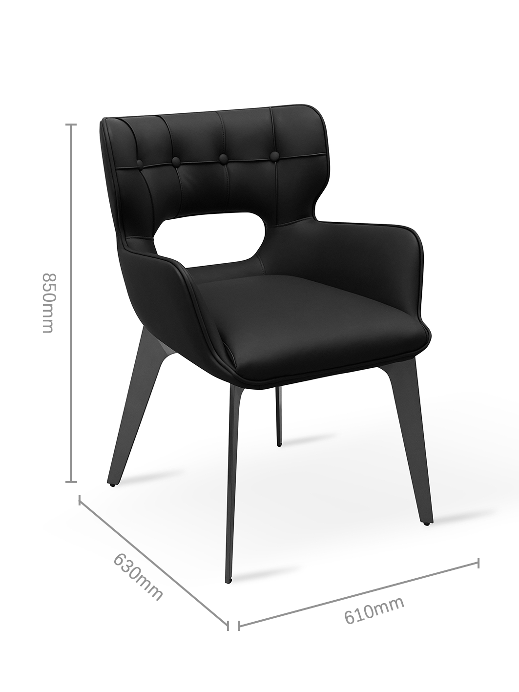 VANT Cut-Out Vegan Leather Dining Chair
