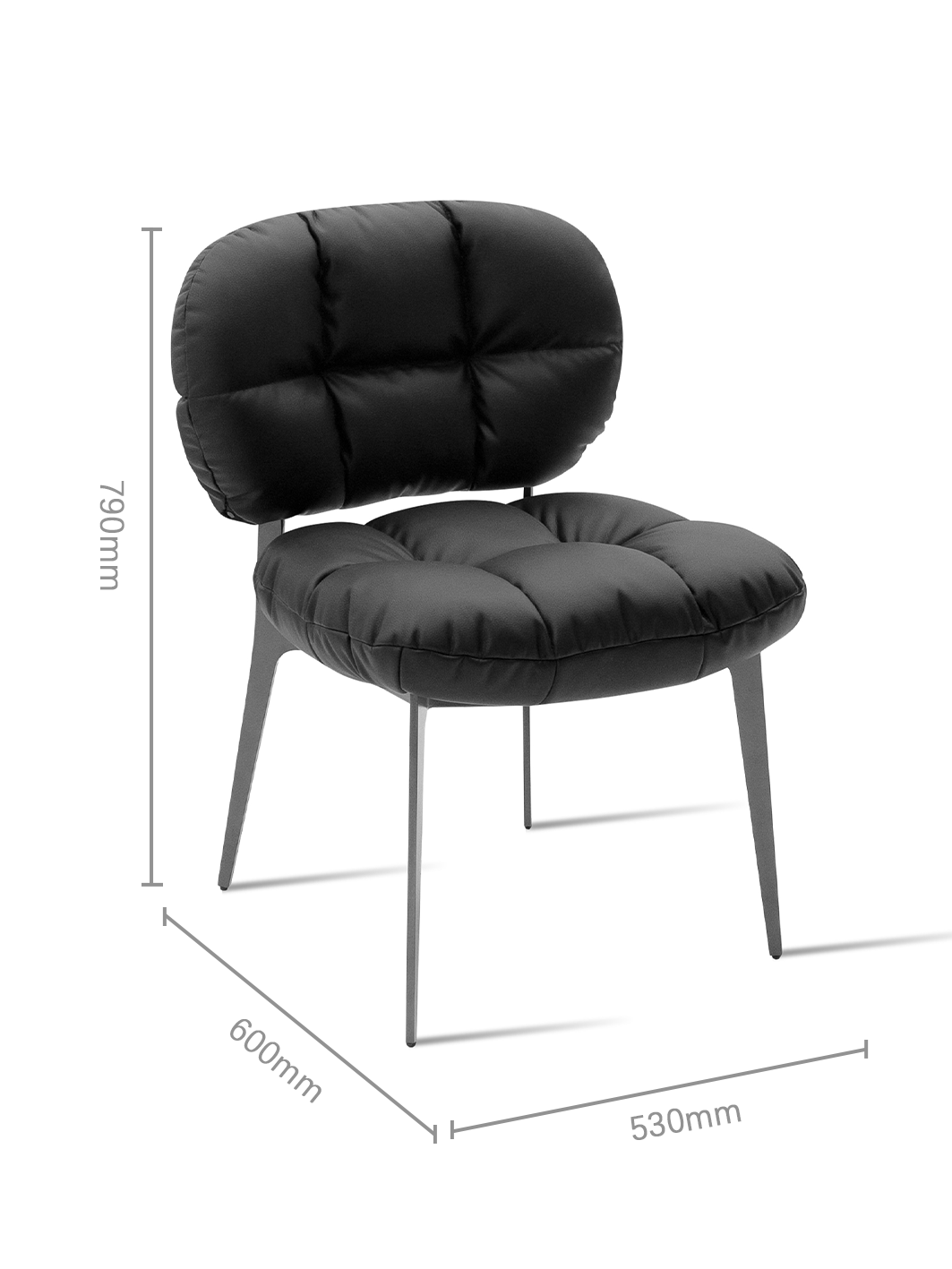PODIA Dining Chair with Black Titanium Frame