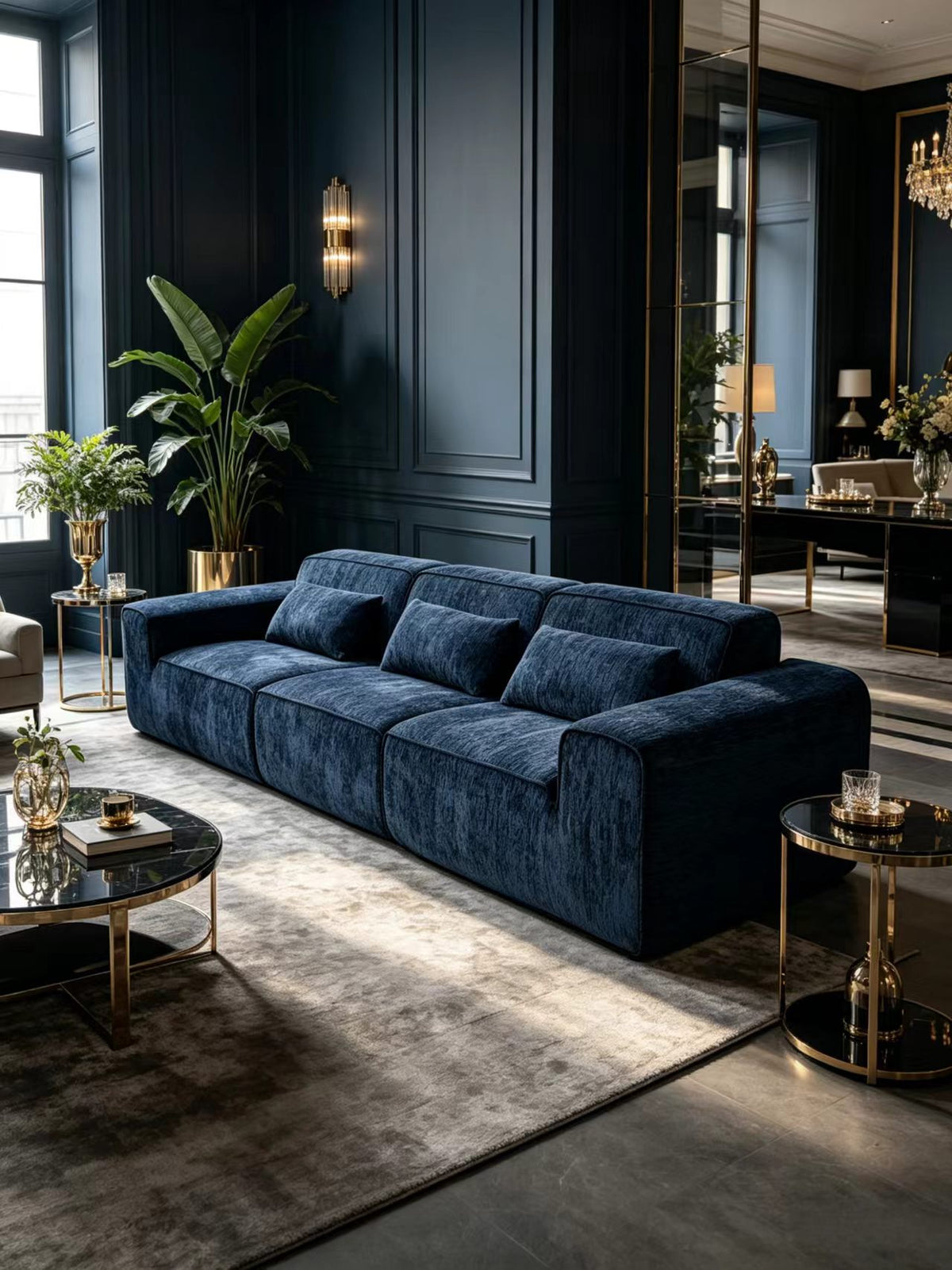 TIDE 4-Seater Self-Expanding Velvet Sofa