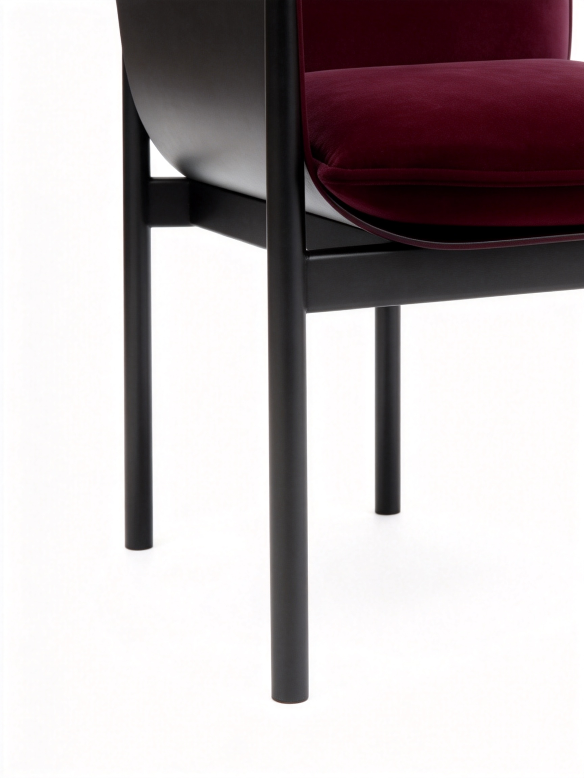 MERLOT Velvet & Saddle Leather Dining Chair