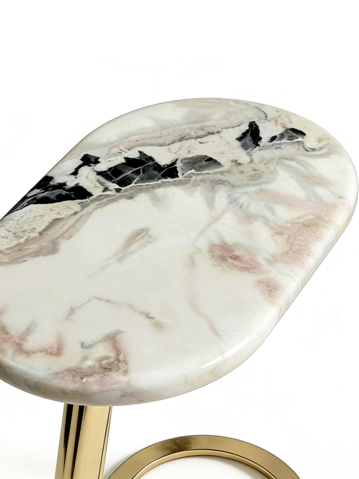 PICASSA Marble C-Shaped Side Table