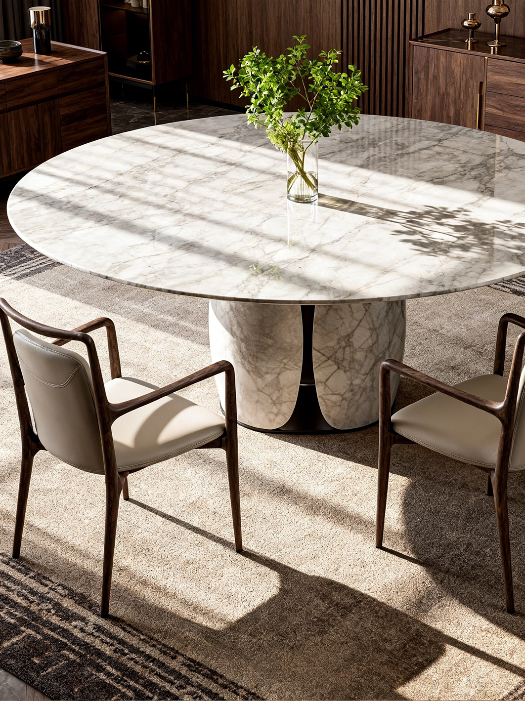 CELIA Picasso Marble Round Dining Table