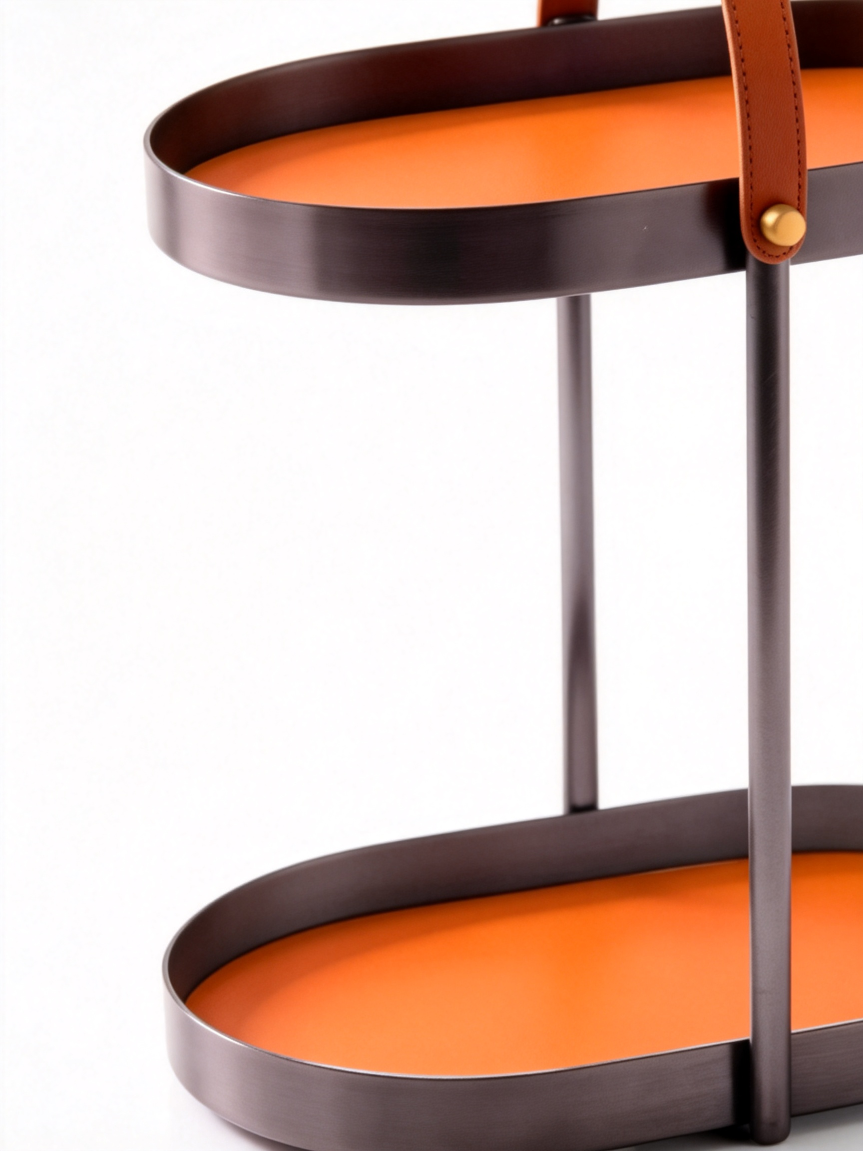 CARRY Saddle Leather & Black Titanium Side Table