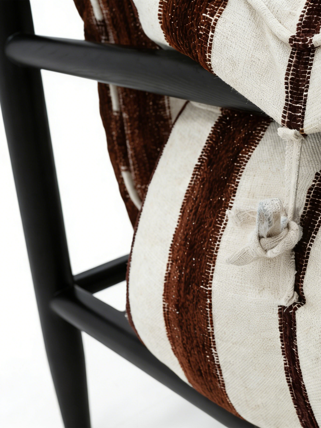FAUVE Striped Fabric Accent Chair