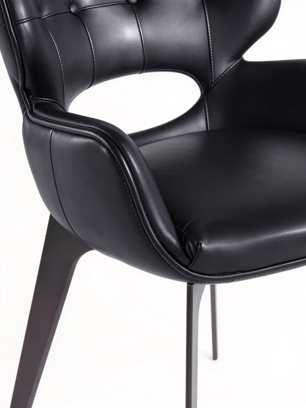 VIREN Cut-Out Leather Dining Chair