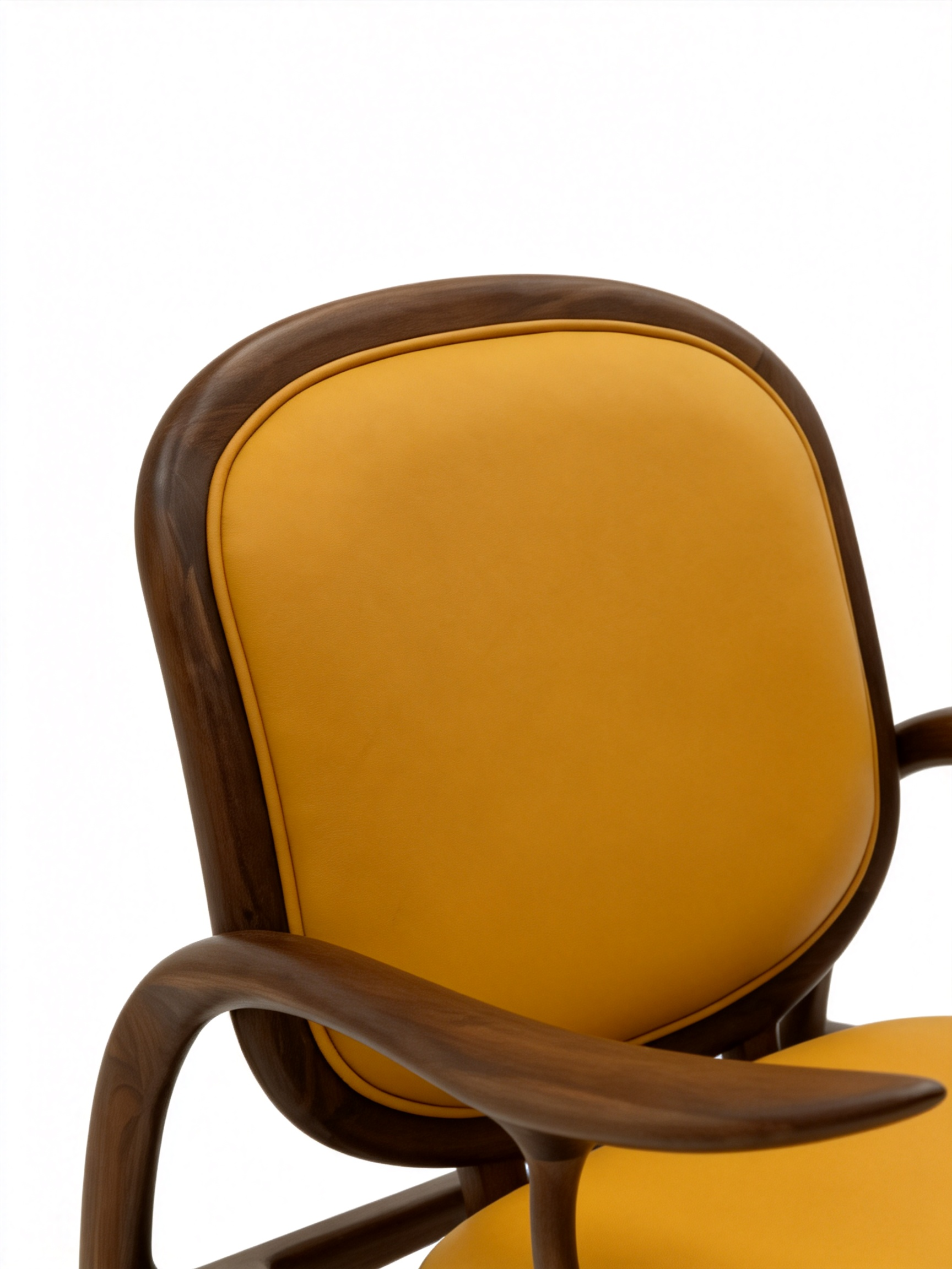 HARLOW Black Walnut & Leather Lounge Chair