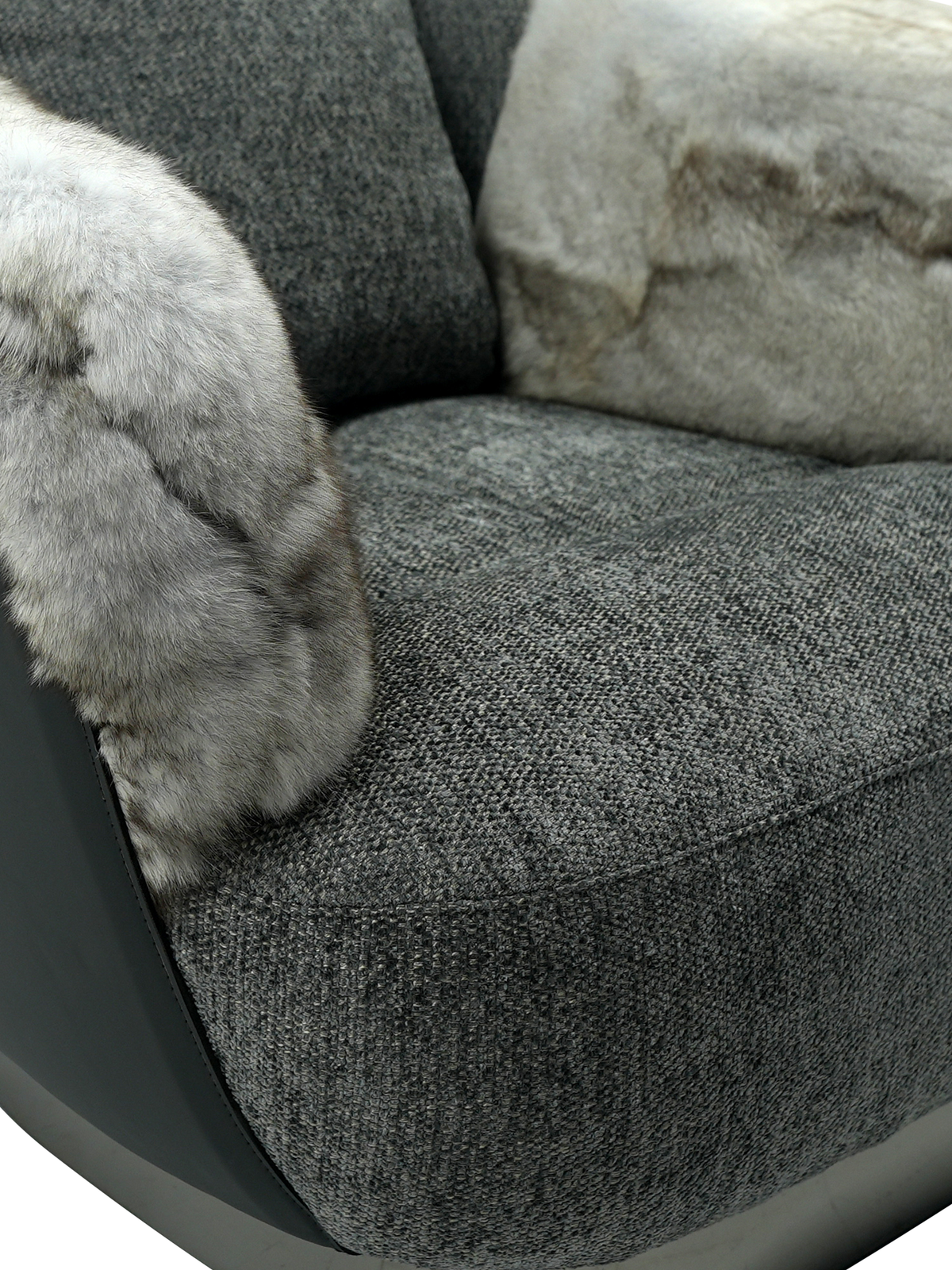 FENNA Fur & Fabric Lounge Chair